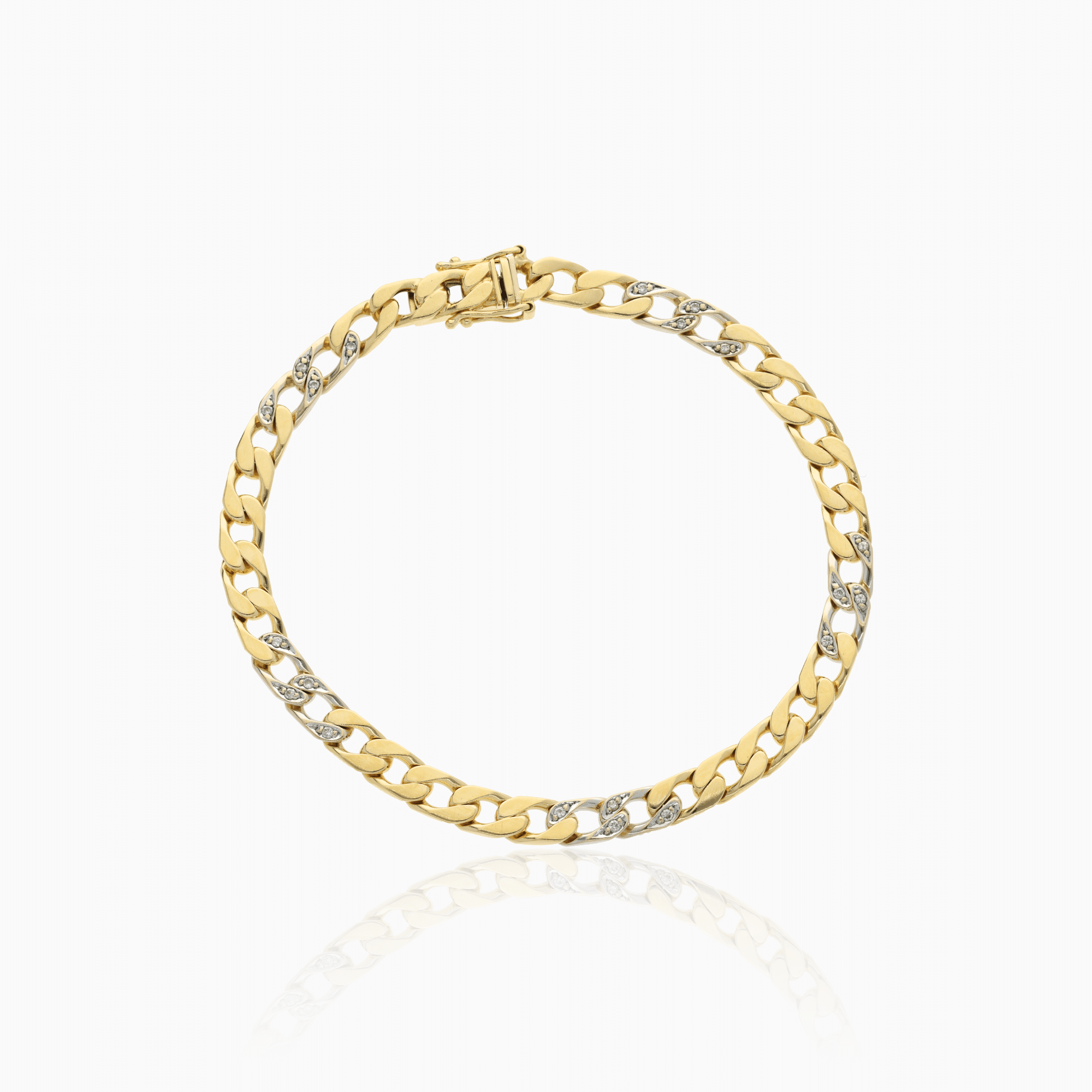 Curb bracelet with diamonds 0.15ct 18K gold