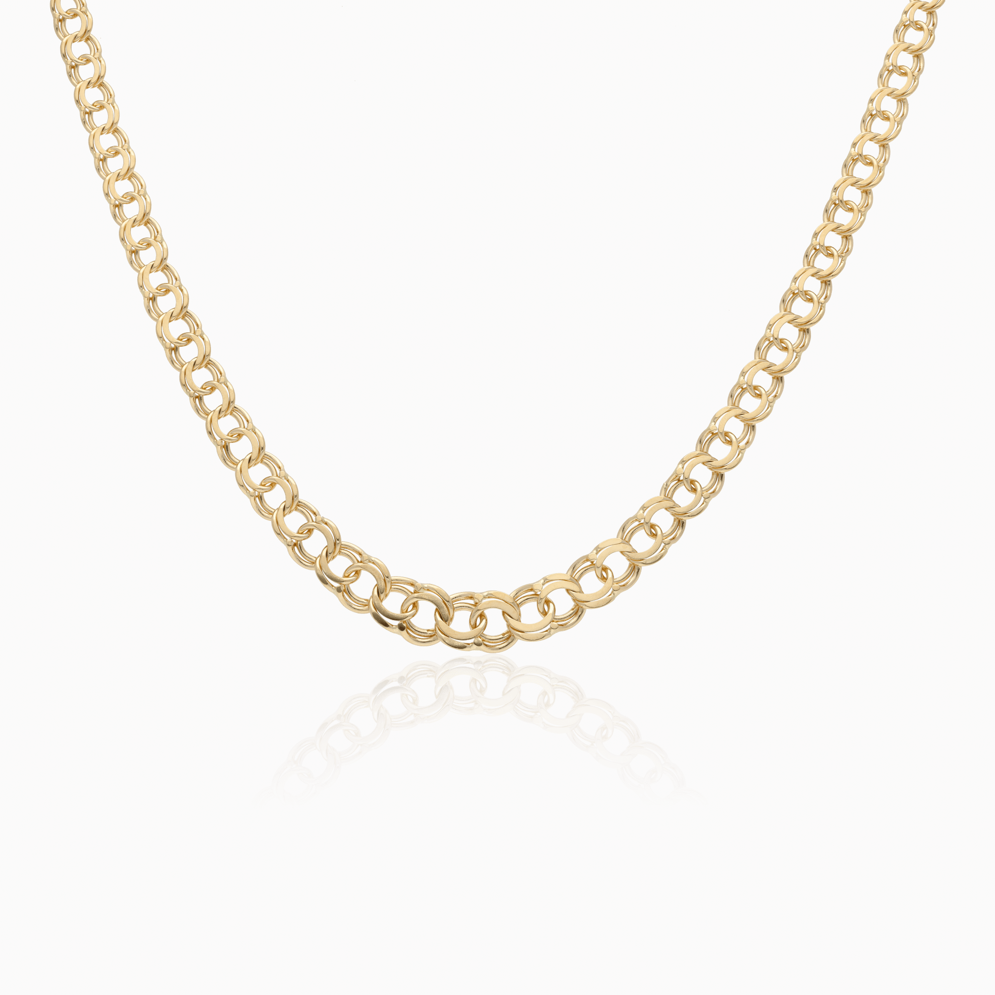 Classic graduated Bismarck necklace 17.5g 18K gold