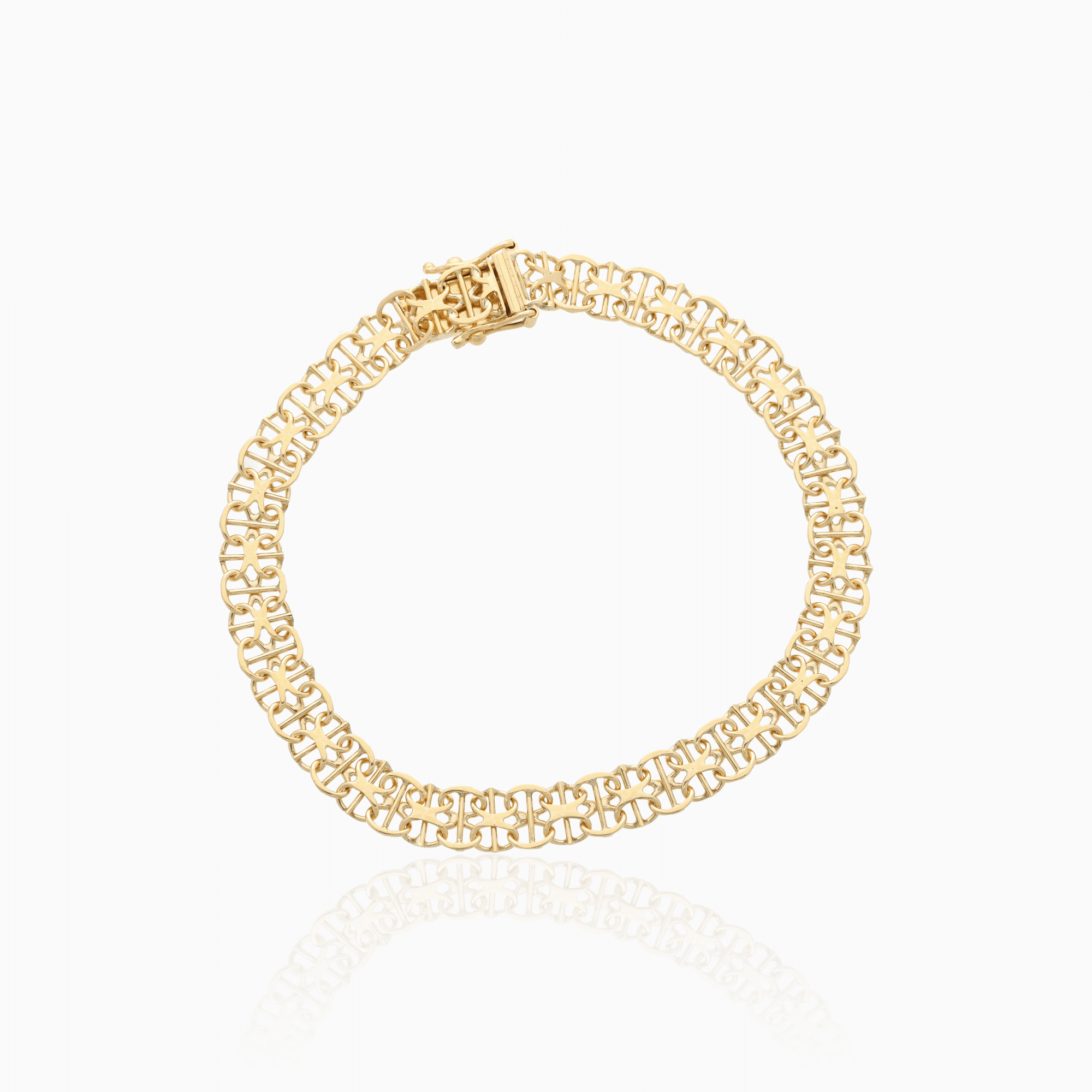 X-link bracelet with bar 8.1g 18K gold