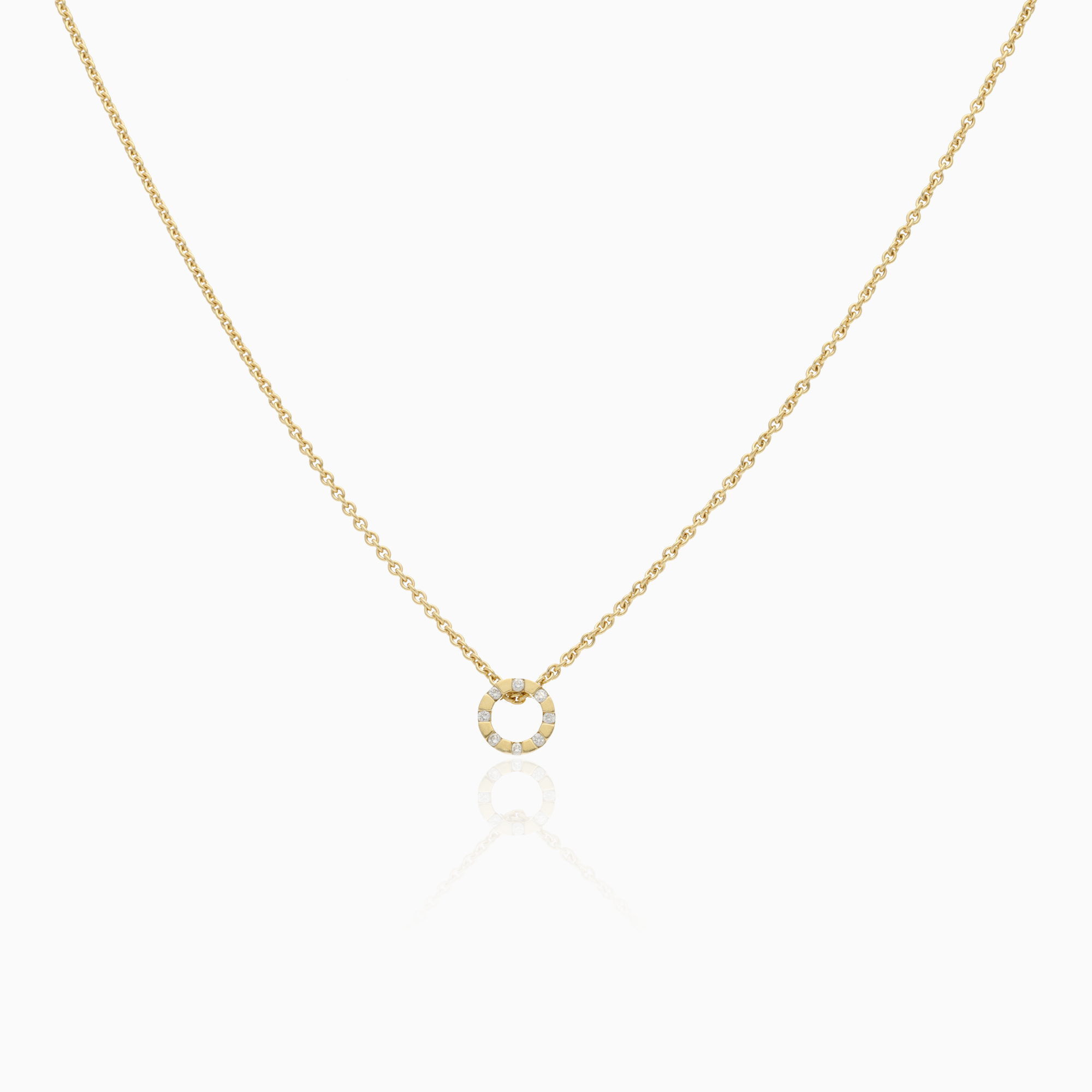 Gold necklace diamond pendant 0.08ct 18K gold