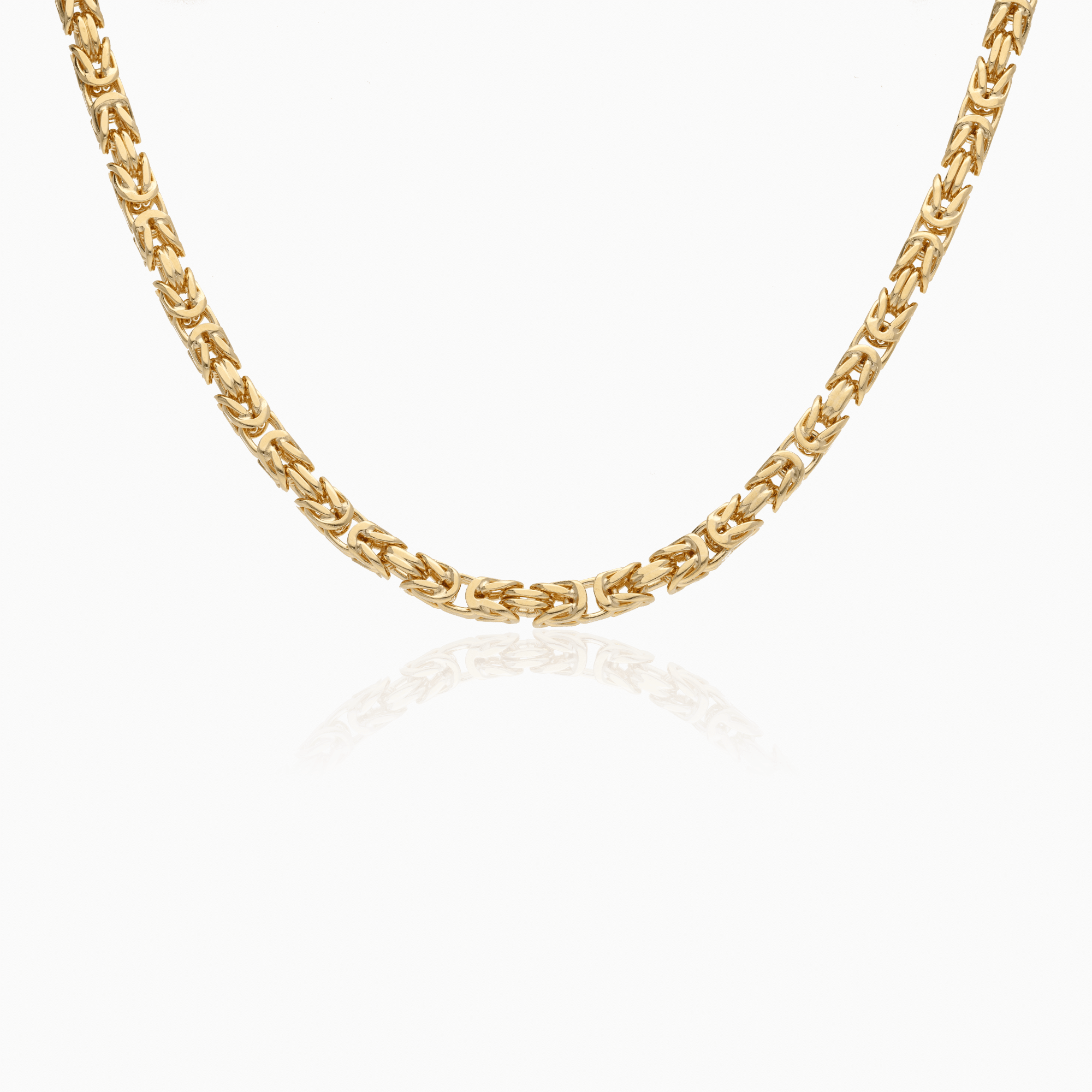 Byzantine link chain necklace 77.55g 18K gold