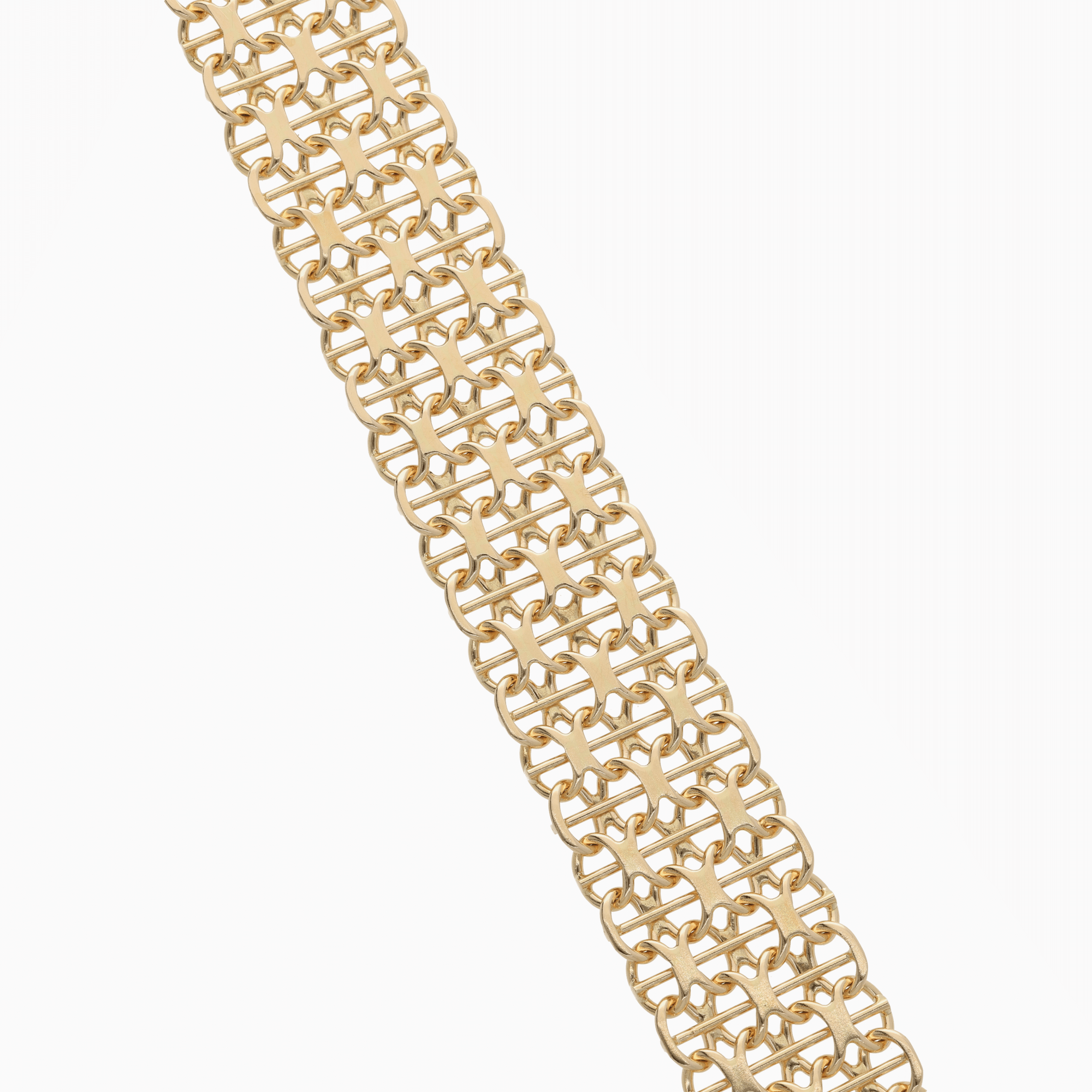 Bracelet X-link with bar 30.25g 18K gold