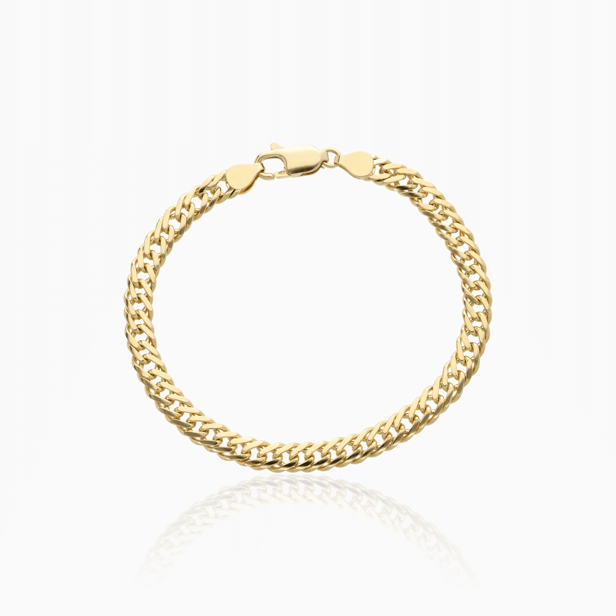 Double curb link bracelet 18K gold