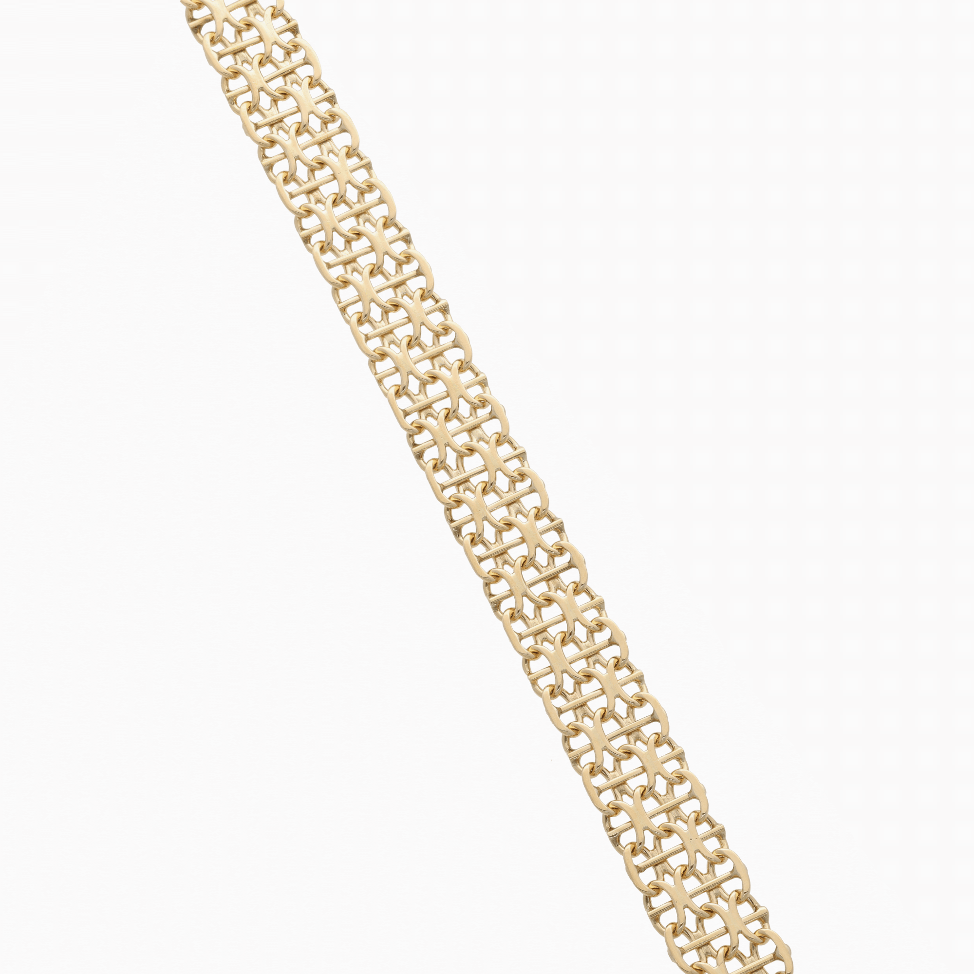 X-link bracelet with bar 14.2g 18K gold