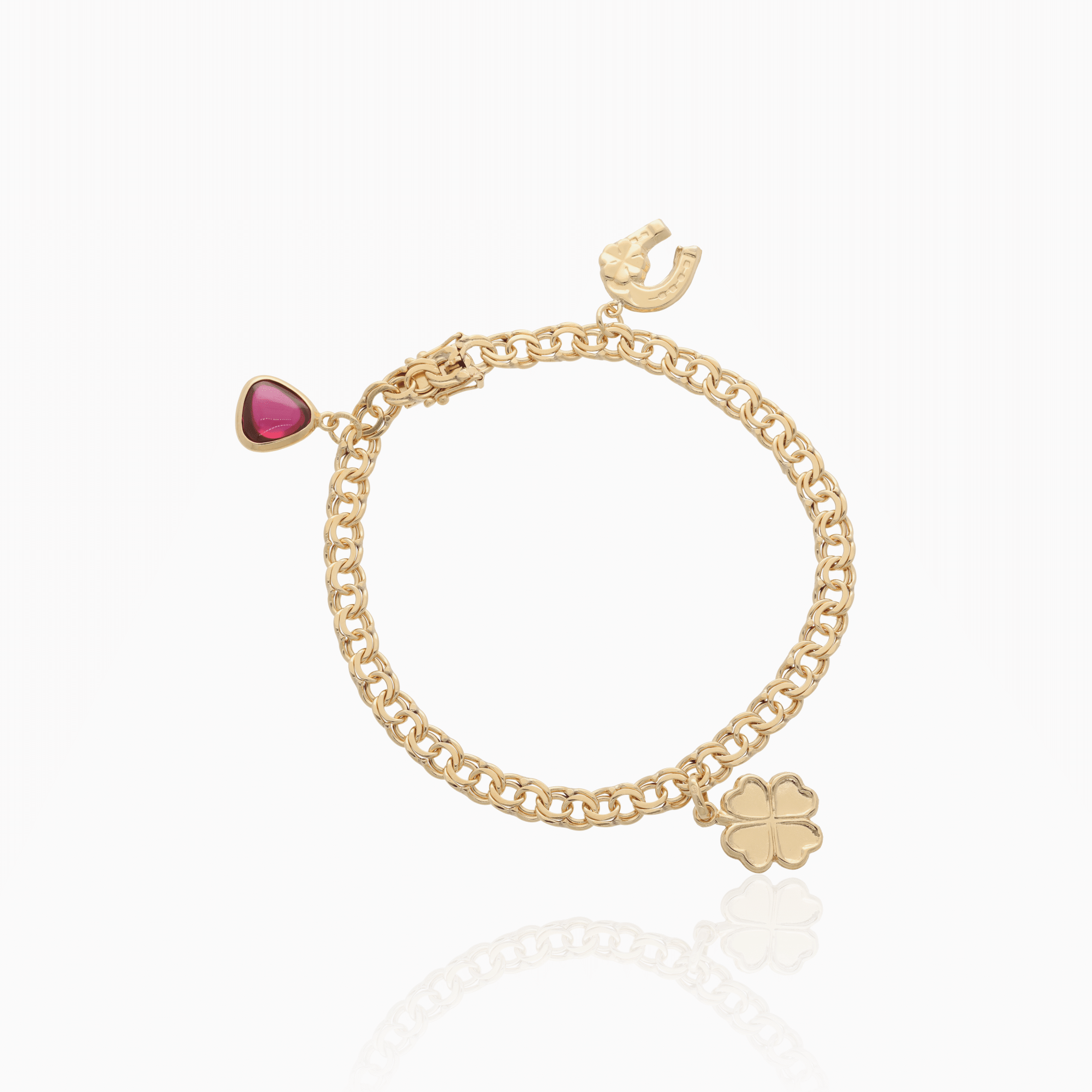 Bismarck bracelet with charms 11.8g 18K gold