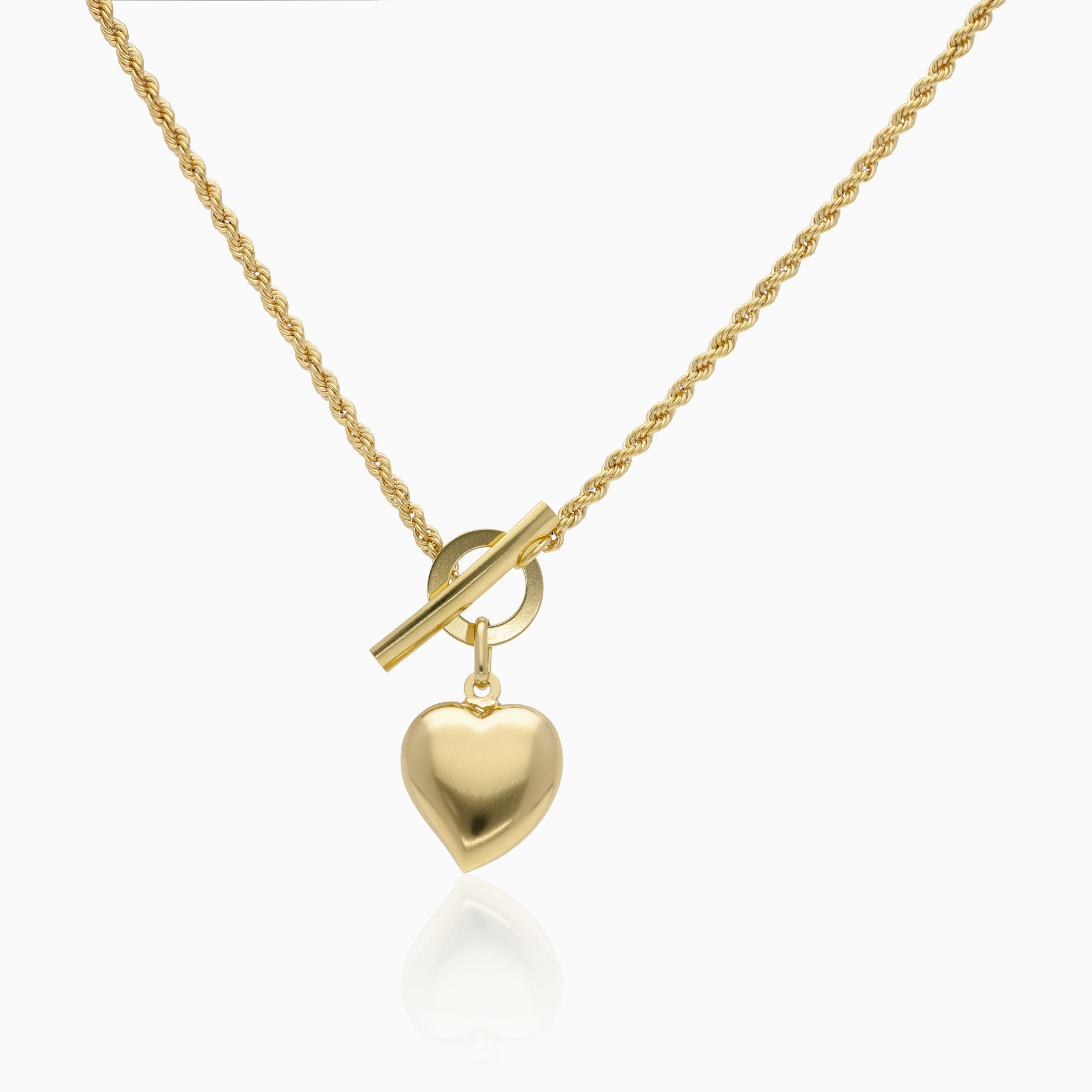 Rope necklace with heart pendant 5.3g 18K gold