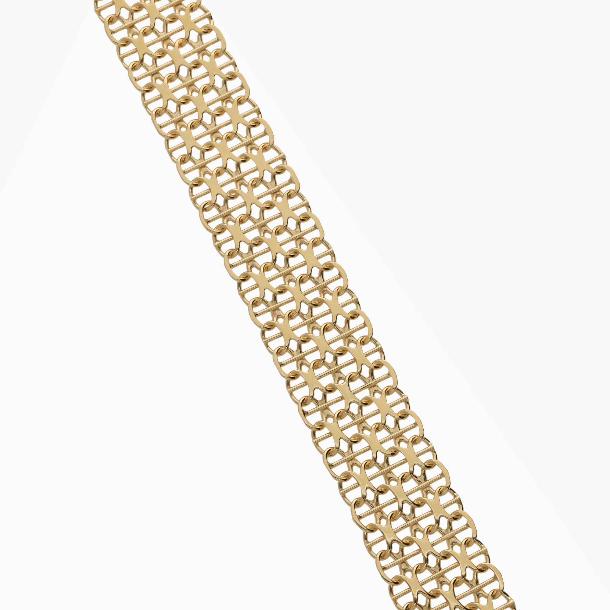 X-link bracelet with bar 19.35g 18K gold