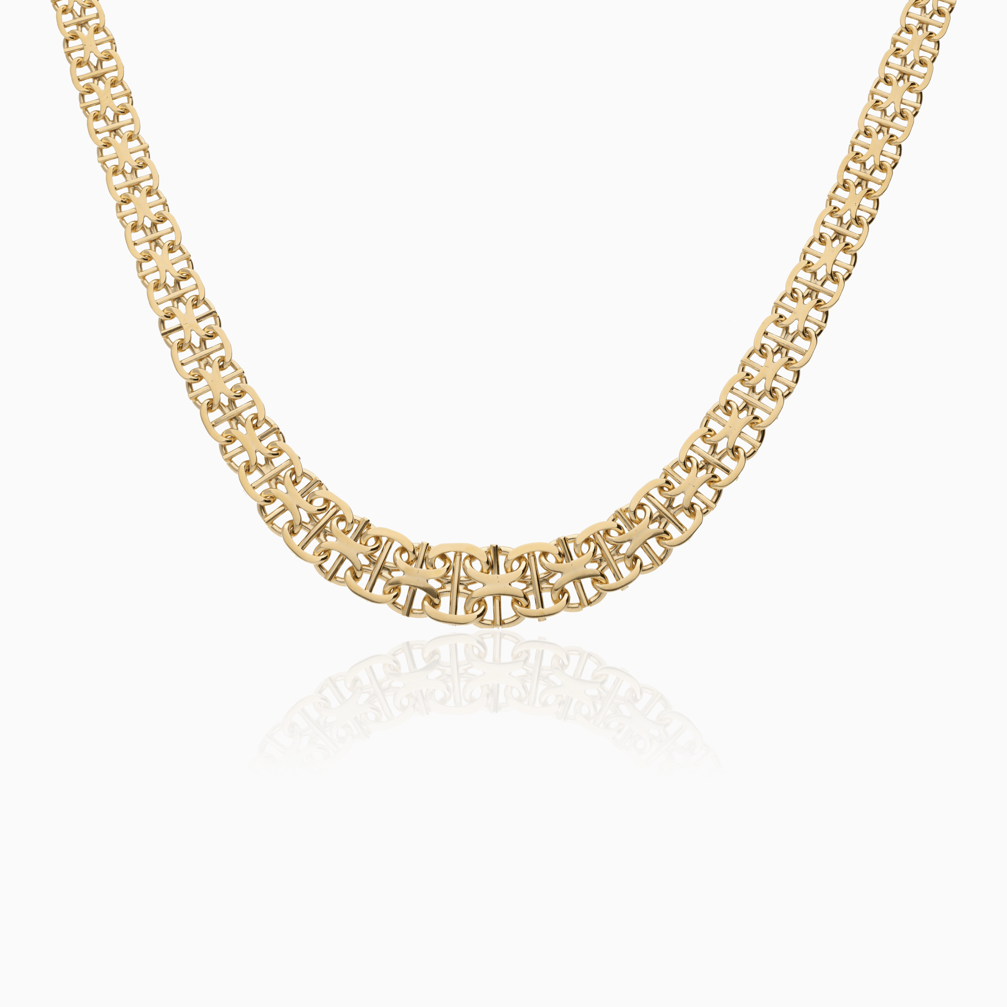Necklace X-link with bar 24.80g 18K gold