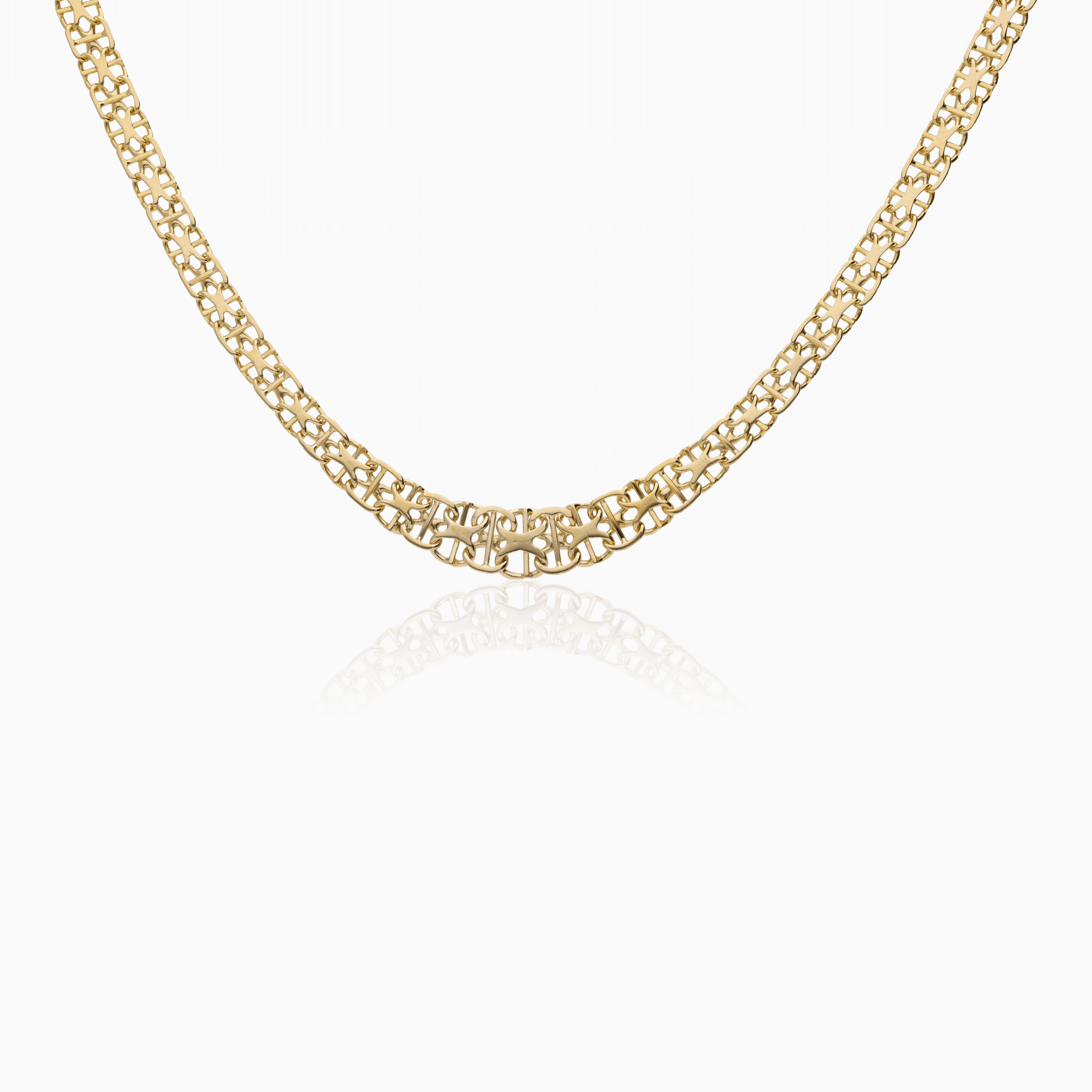 X-link necklace with bar 14.05g 18K gold