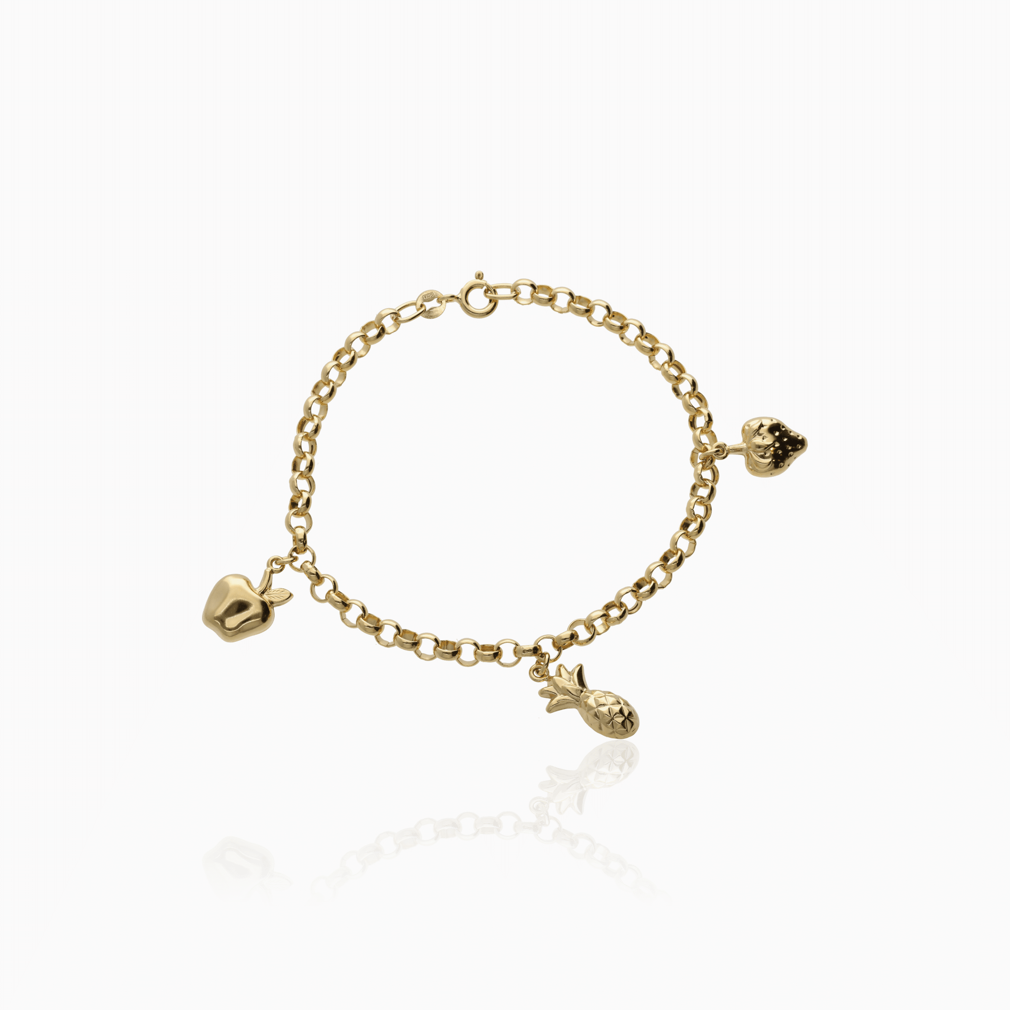 Guldarmband med berlocker 5,0g 18K guld