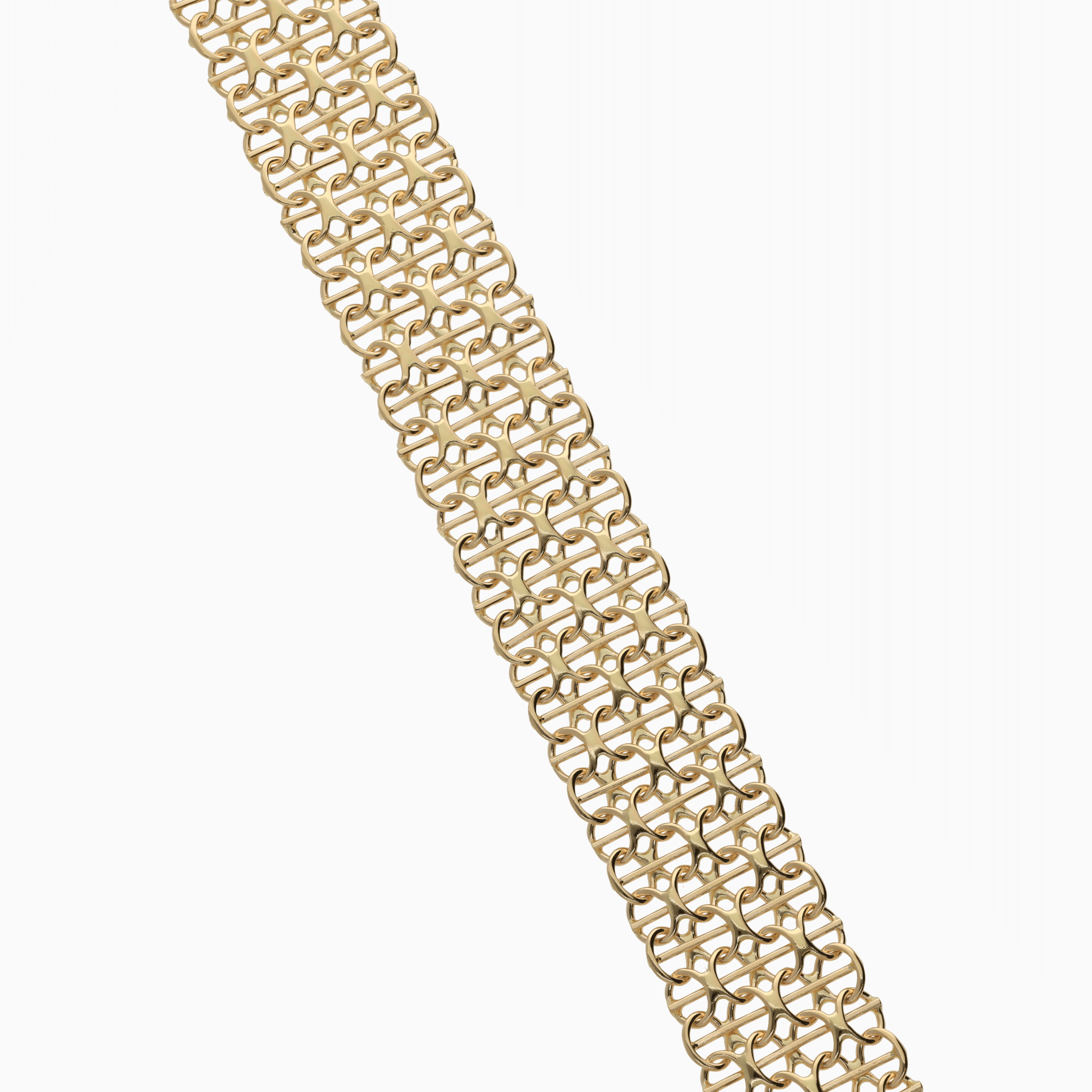 X-link bracelet with bar 21.58g 18K gold
