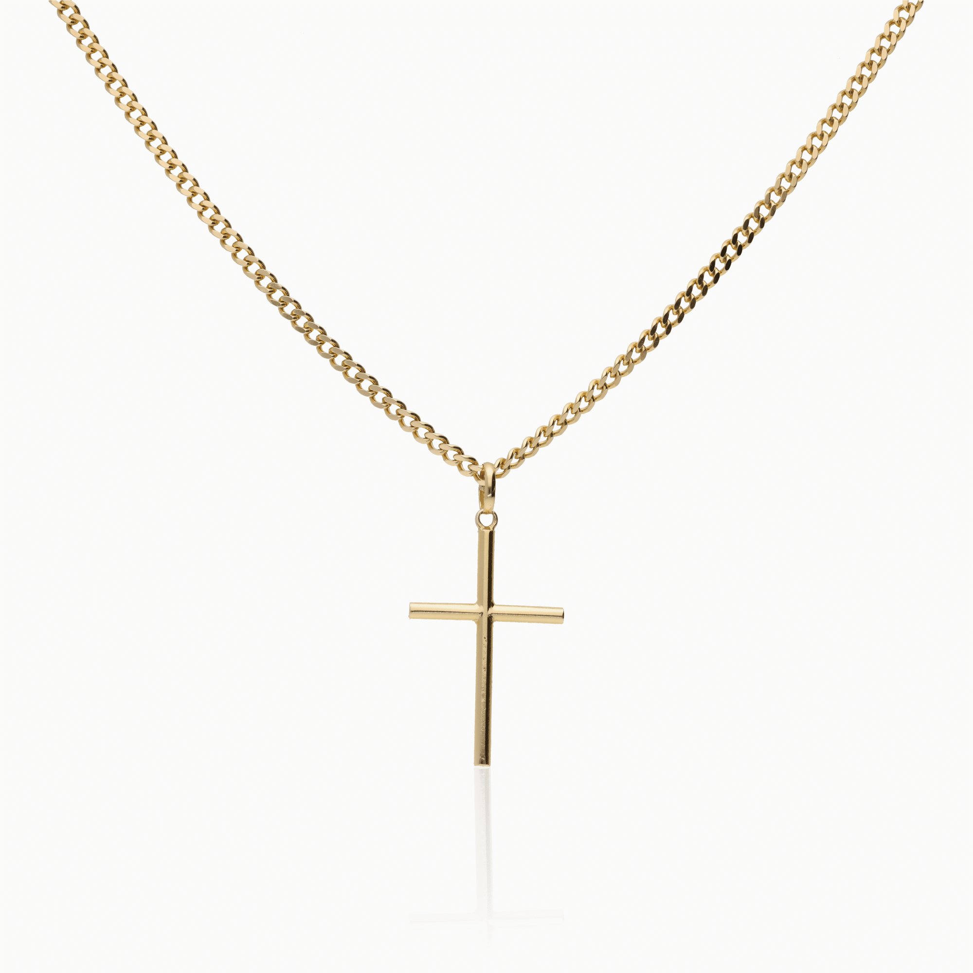 Curb chain with cross 11.33g 18K gold