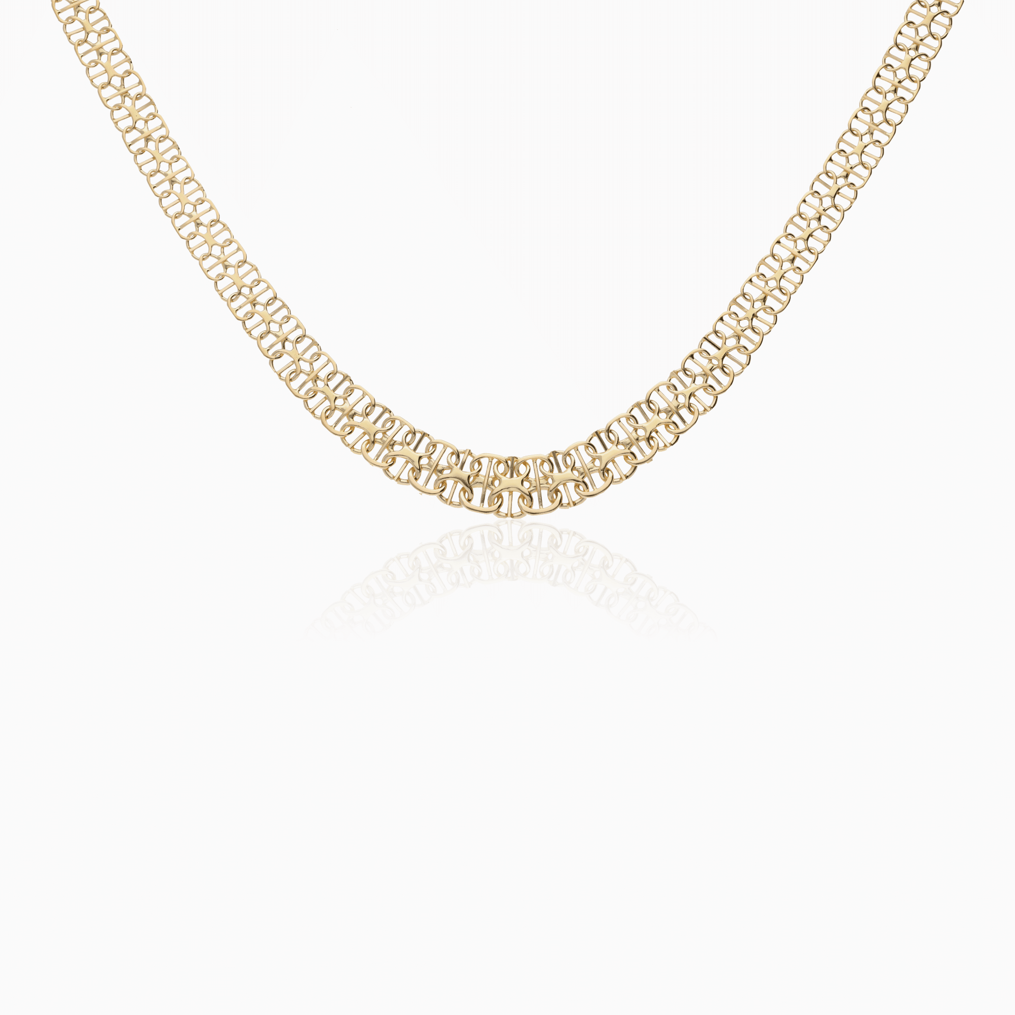 X-link necklace with bar 12.25g 18K gold