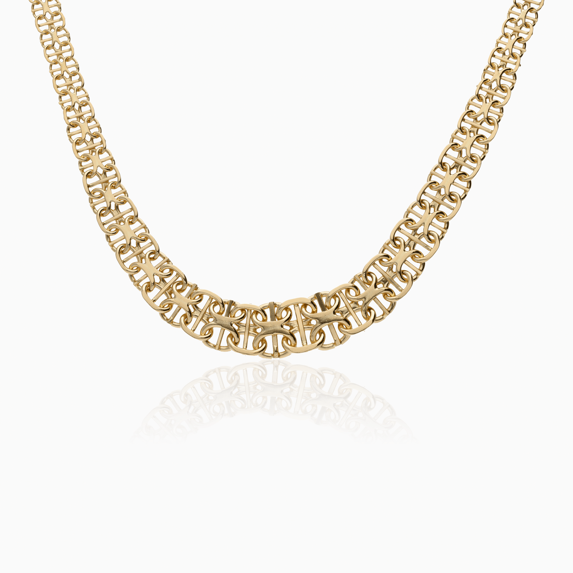 X-link with bar necklace 29.65g 18K gold