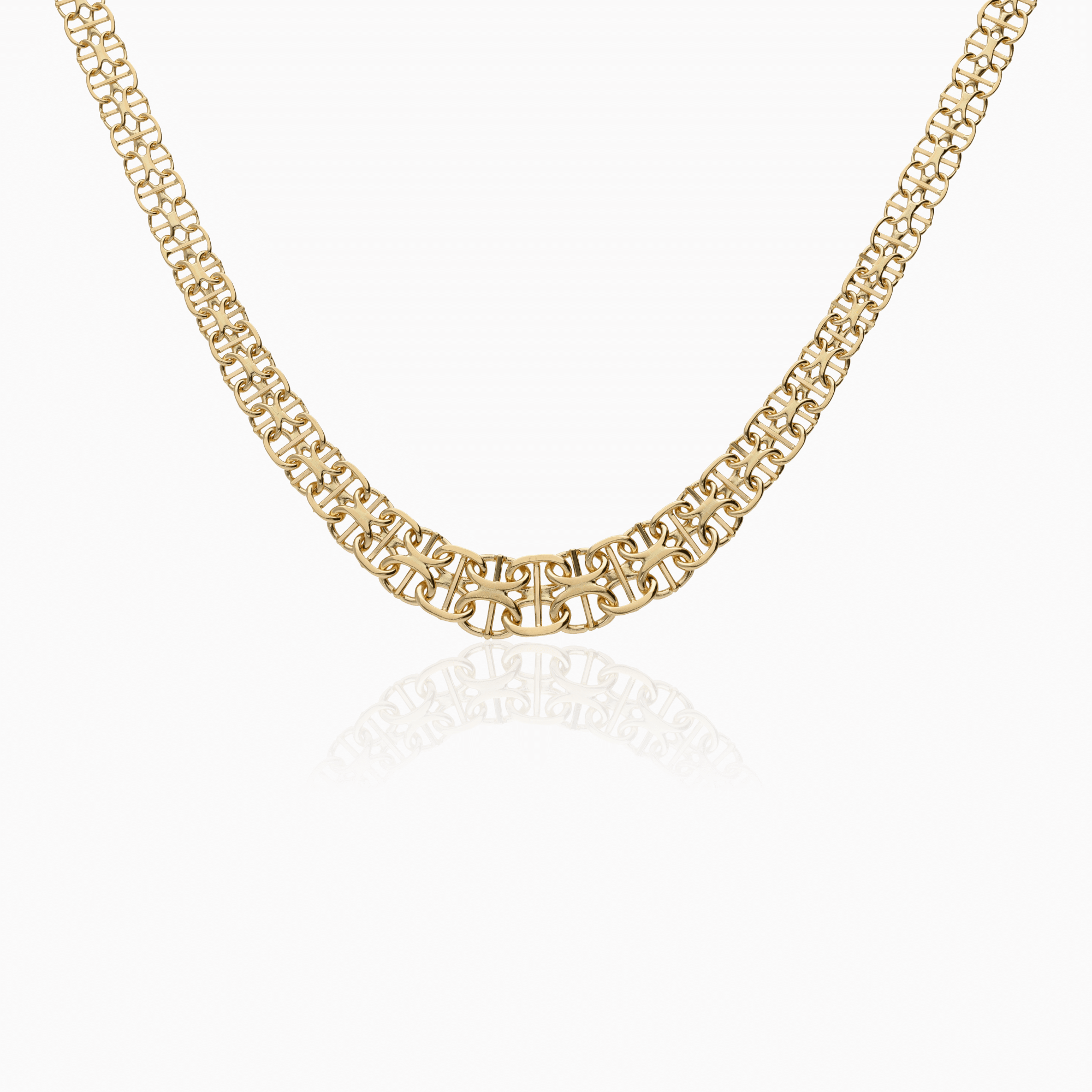 Necklace X-link with bar 15.32g 18K gold