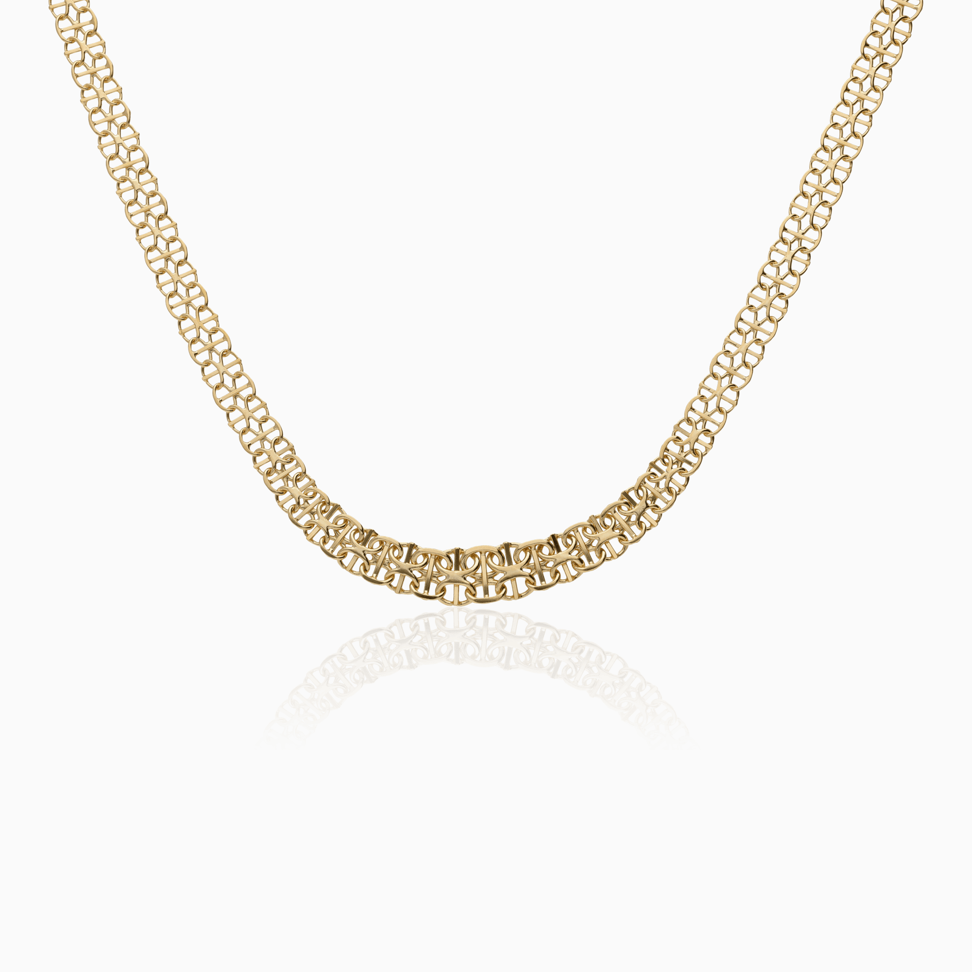 X-link necklace with bar 12.25g 18K gold