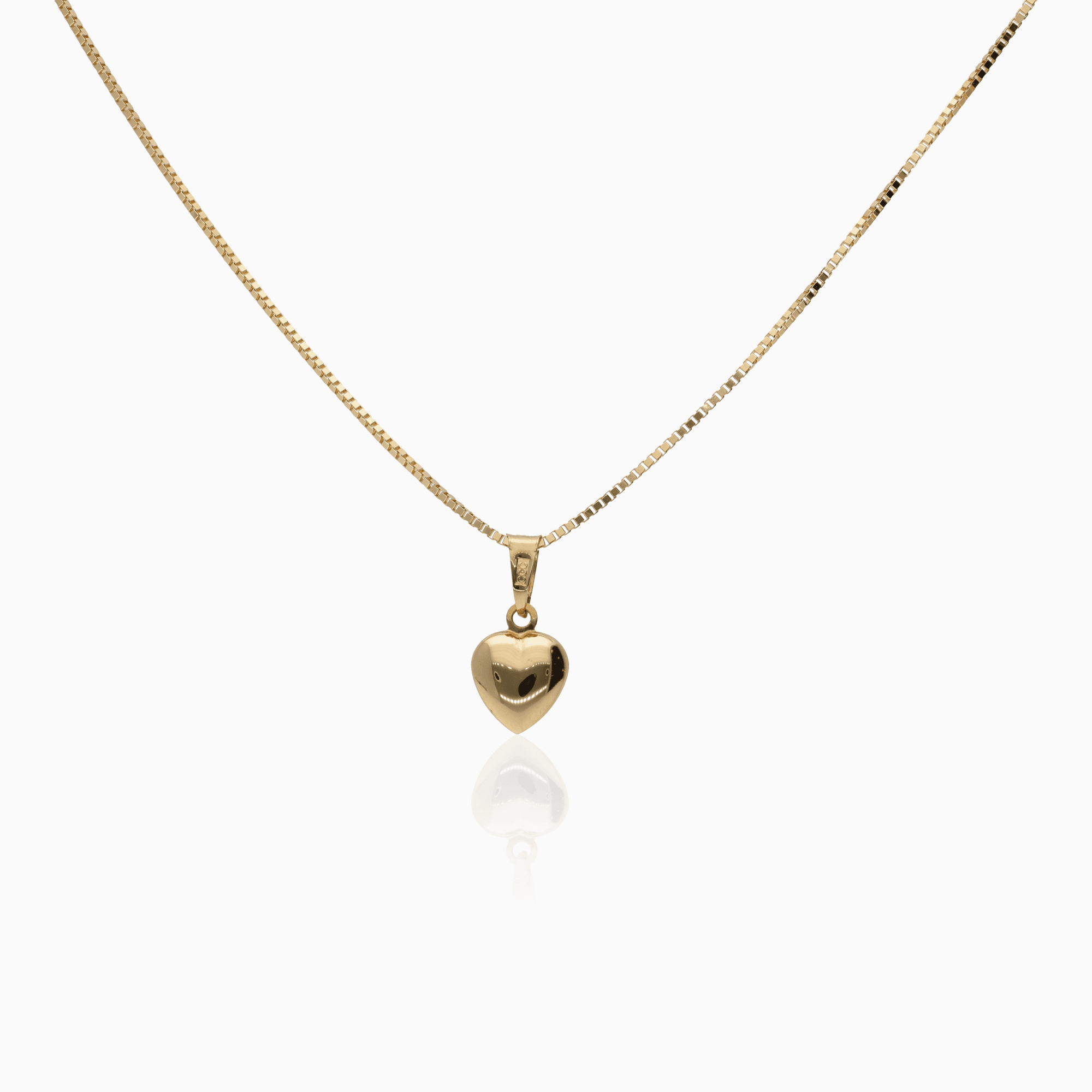Box Chain with heart 2.52g 18K gold