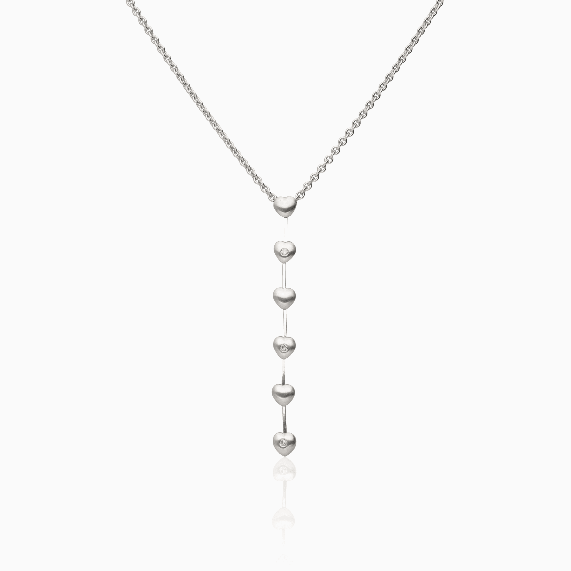 Necklace with diamond pendant 0.03ct 18K white gold