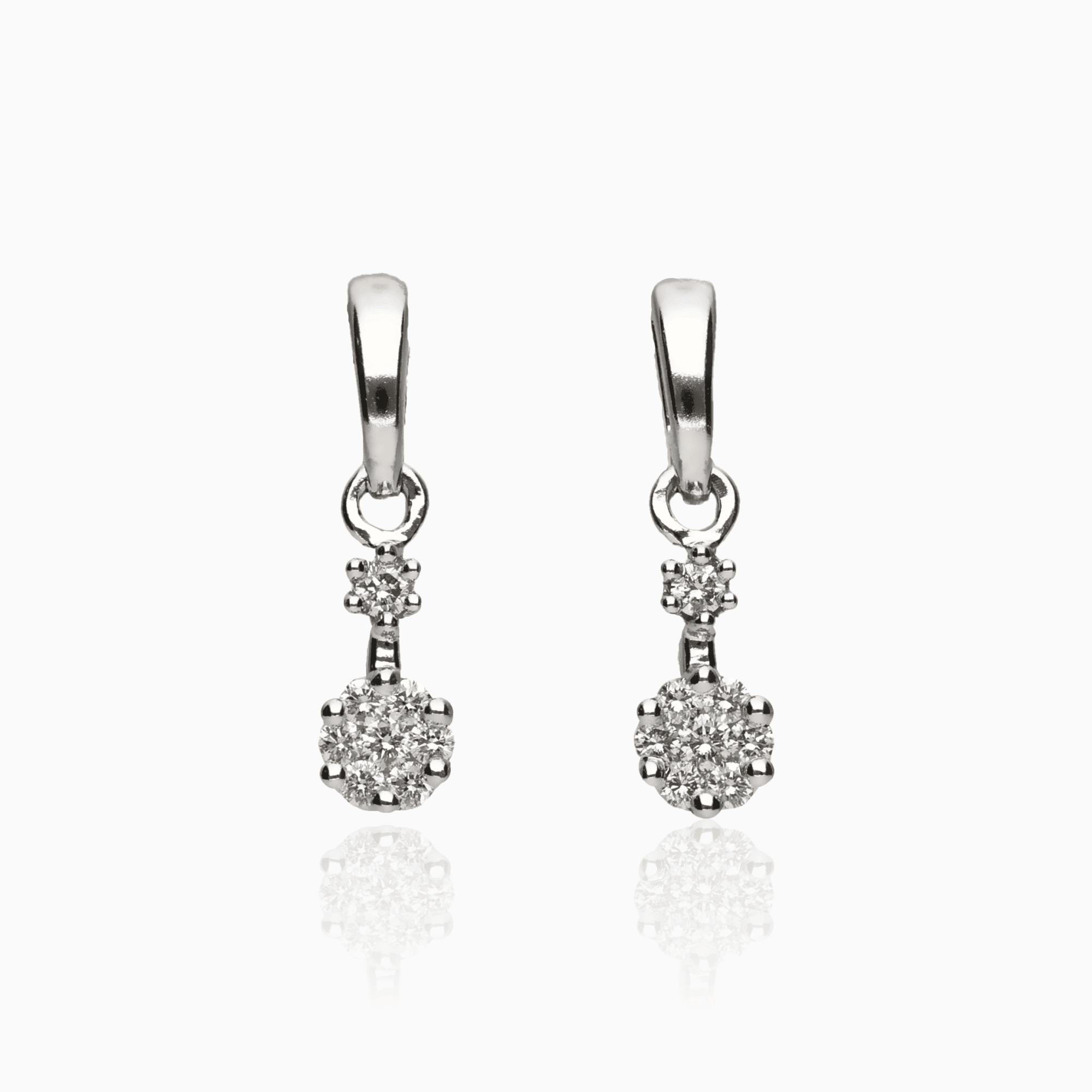 Diamond earrings 0.20ct 18K white gold
