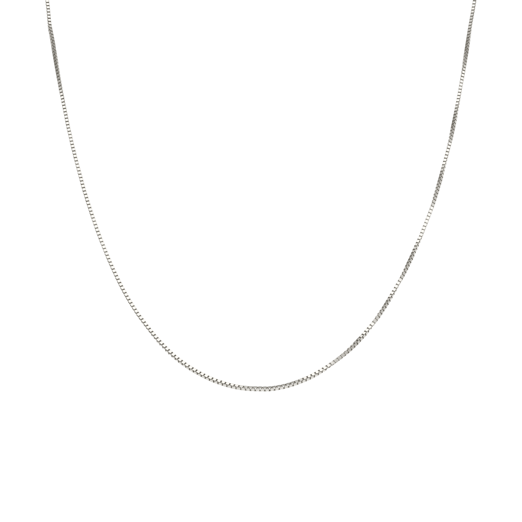 Box Chain 42cm 18K white gold