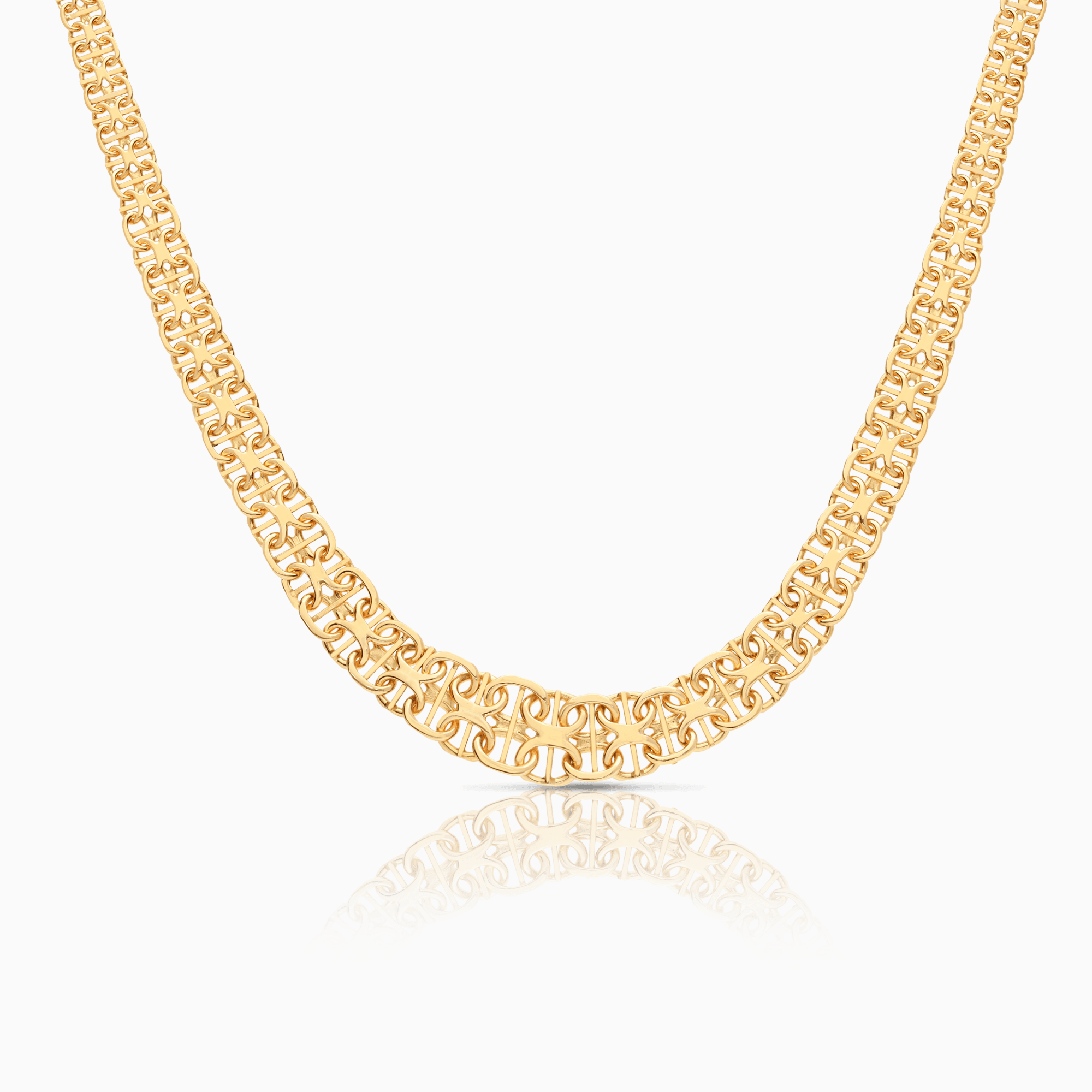 X-link necklace with bar 26.42g 18K gold