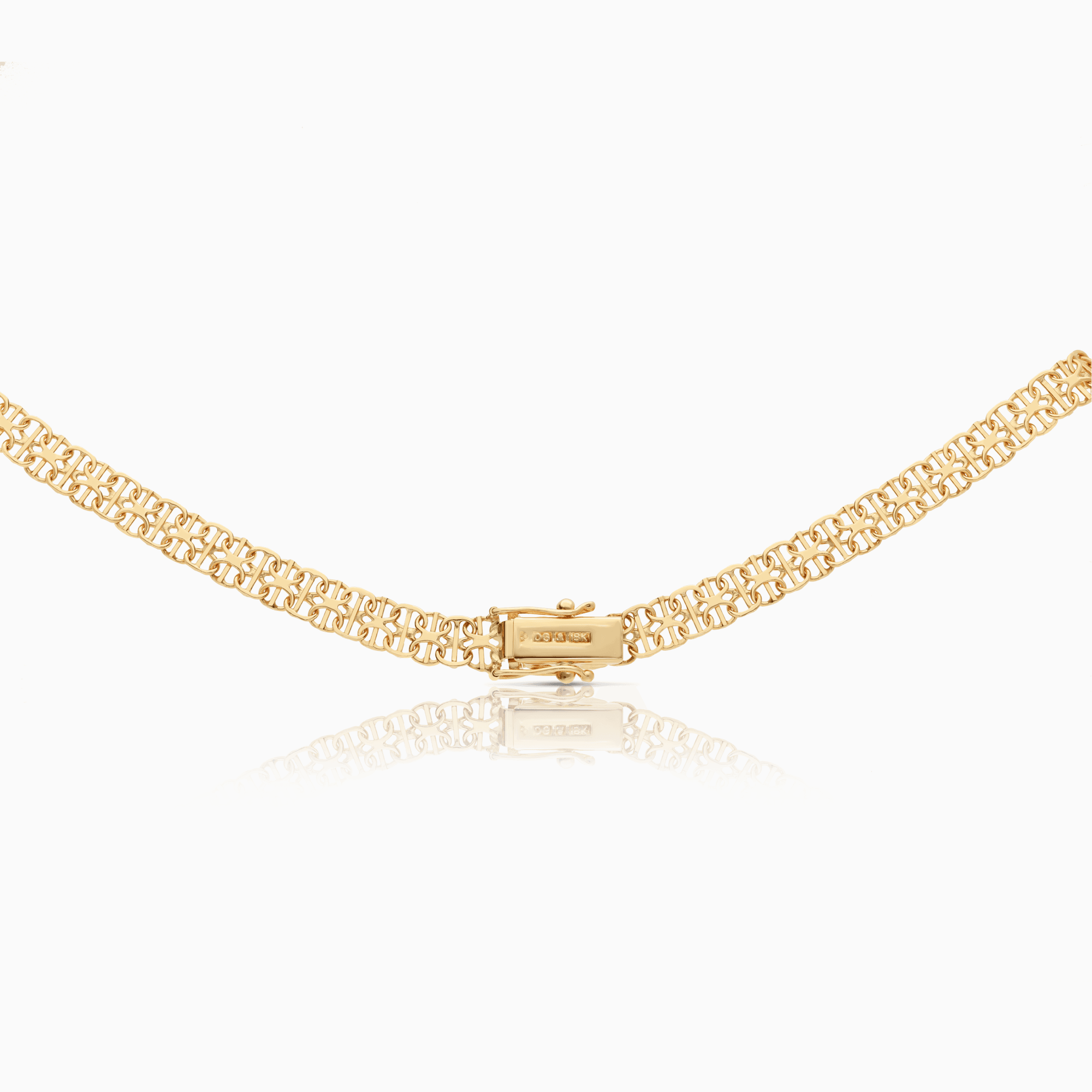 X-link necklace with bar 26.42g 18K gold