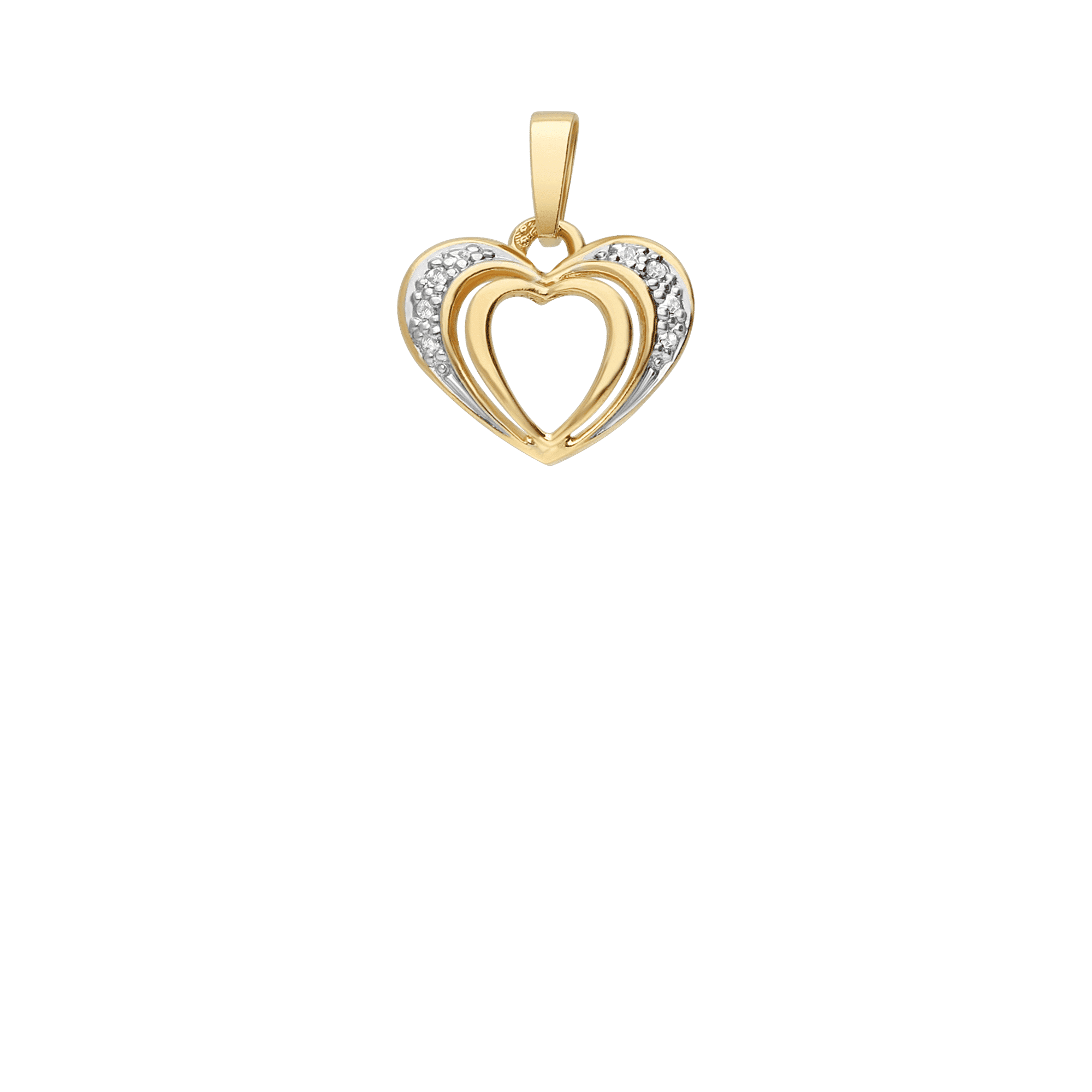 Hängsmycke hjärta 0,01ct 18K guld
