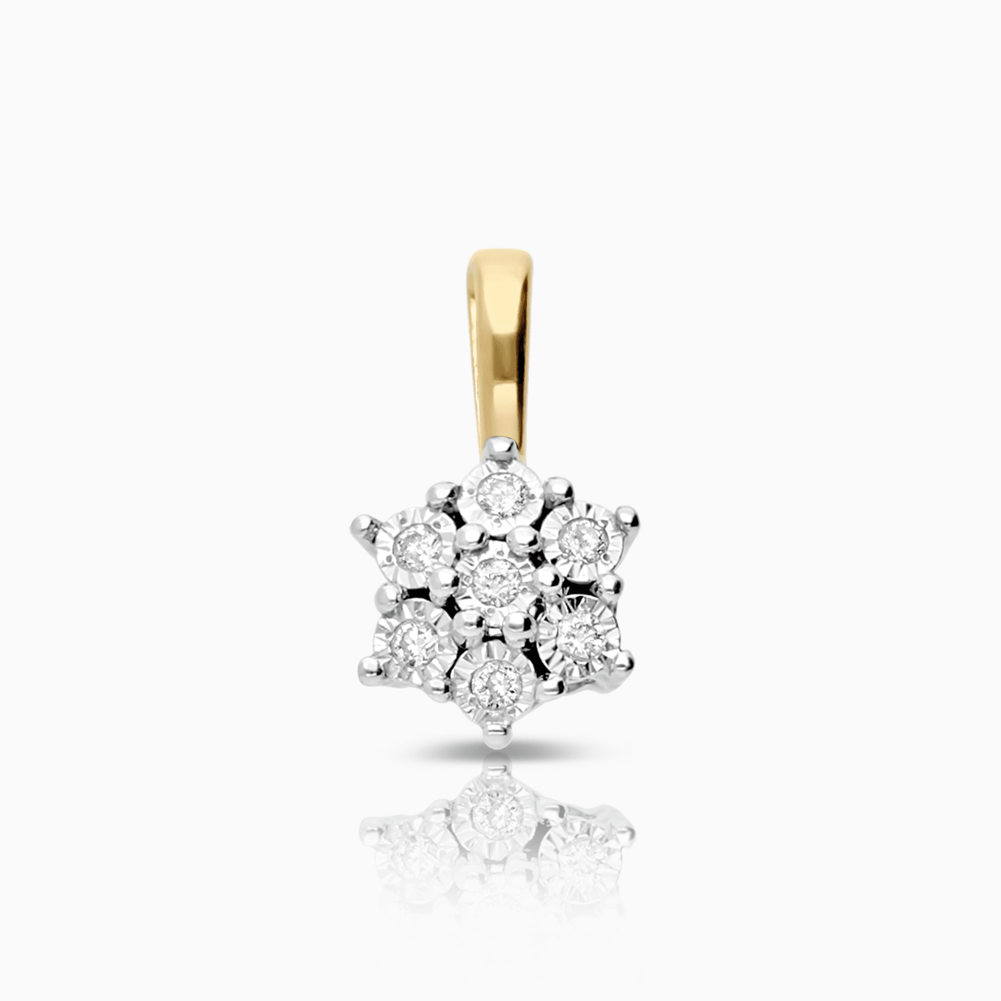 Hängsmycke blomma 0,035ct 18K guld