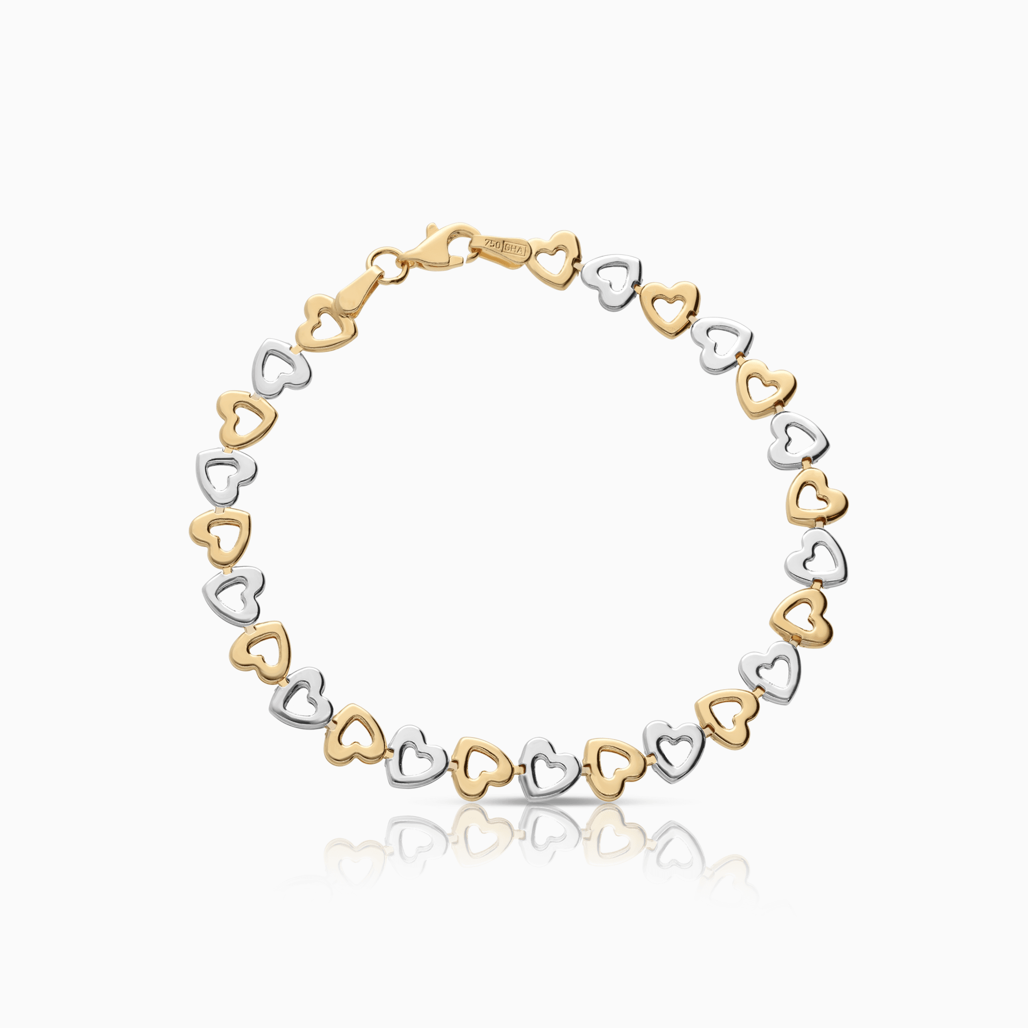 Fantasy chain hearts 5.35g 18K white/yellow gold
