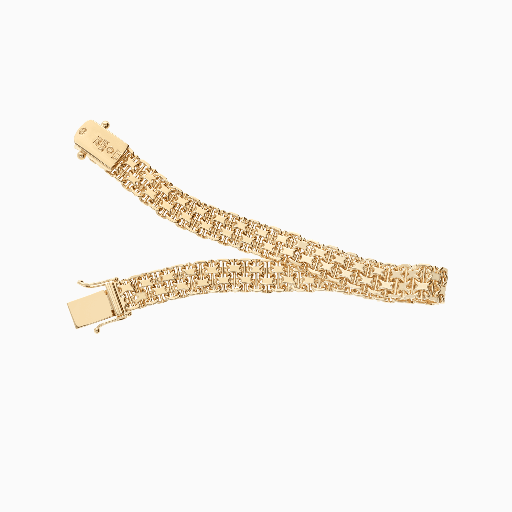 X-link bracelet with bar 19.22g 18K gold