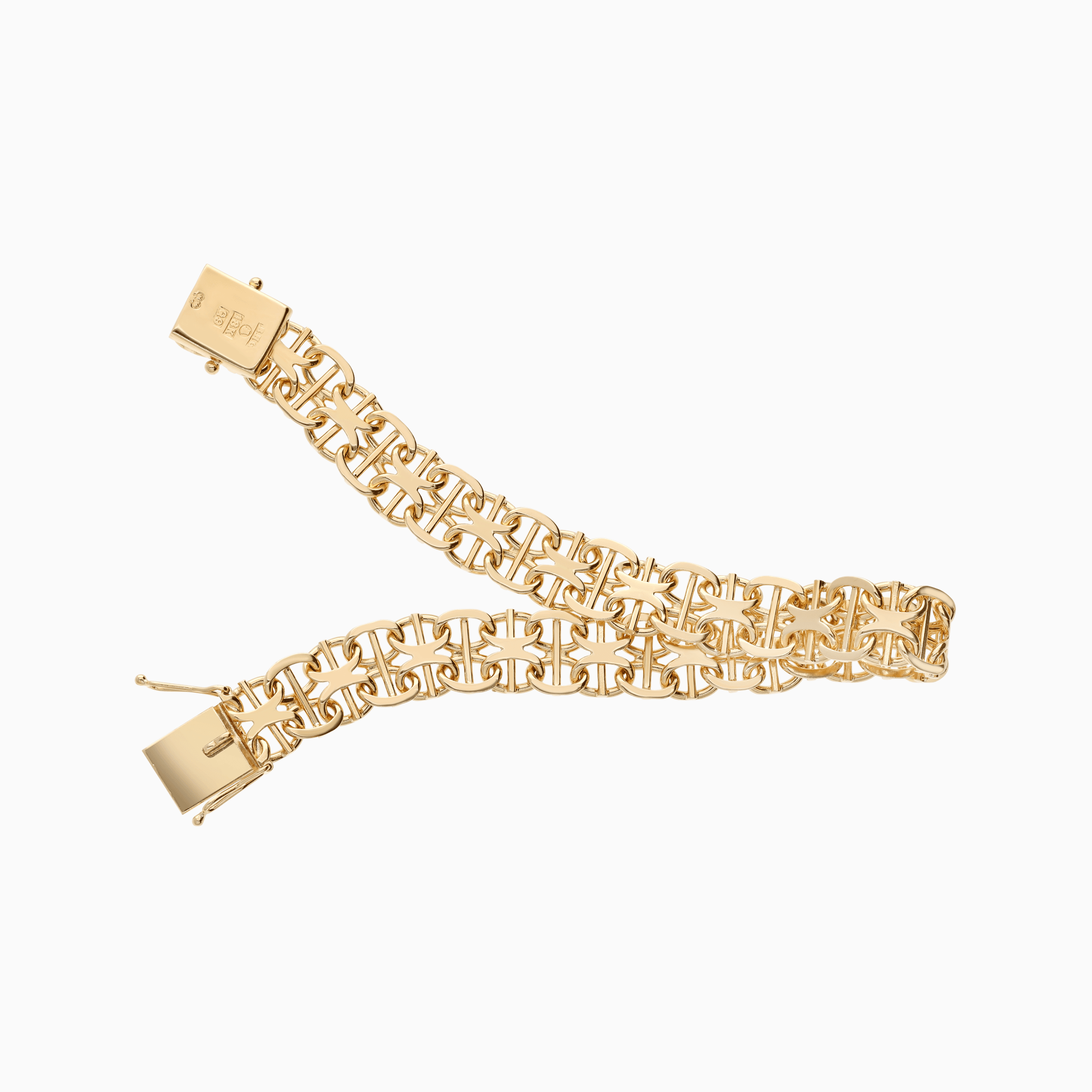 X-link bracelet with bar 19.84g 18K gold