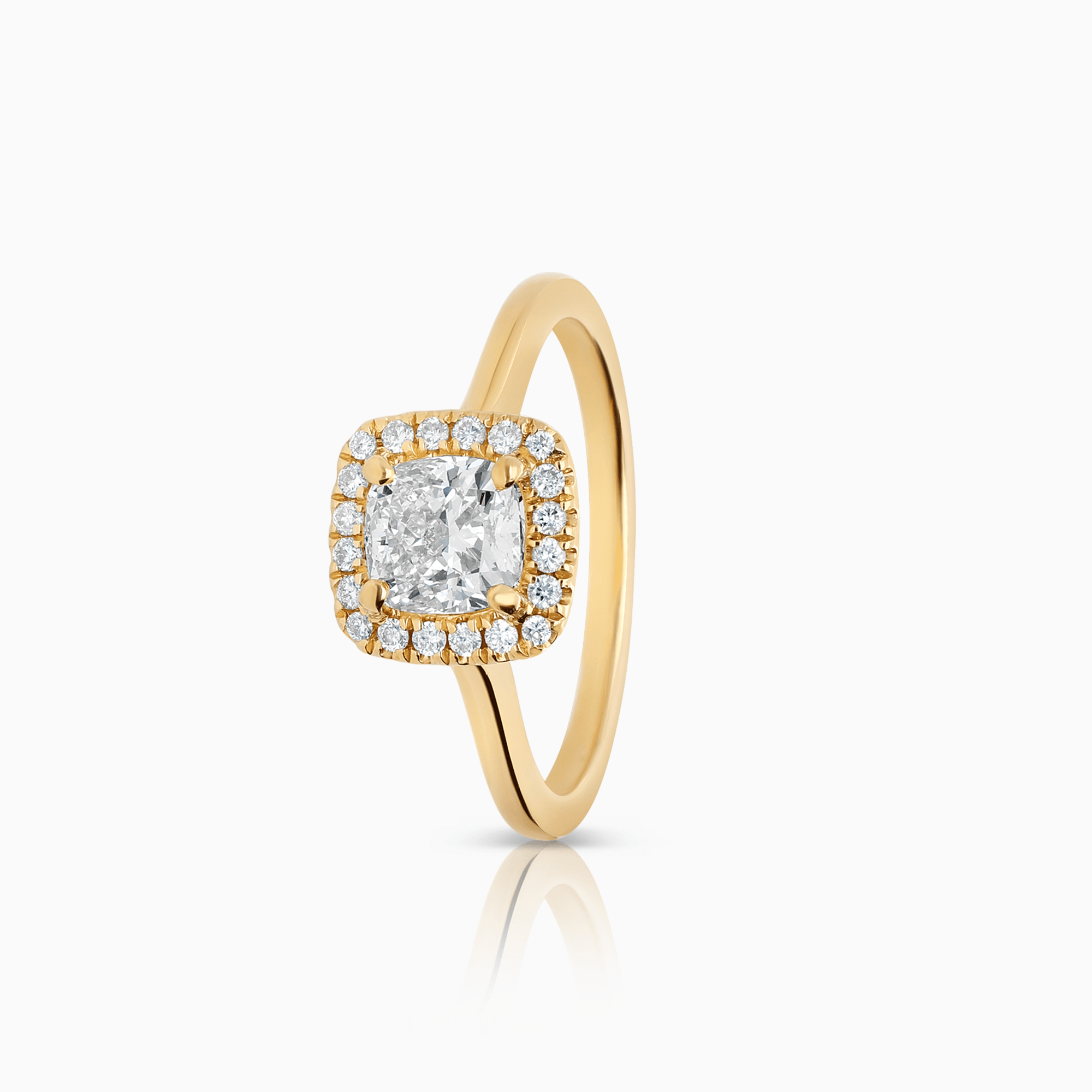 Förlovningsring halo 1,21ct 18K guld GIA certifikat