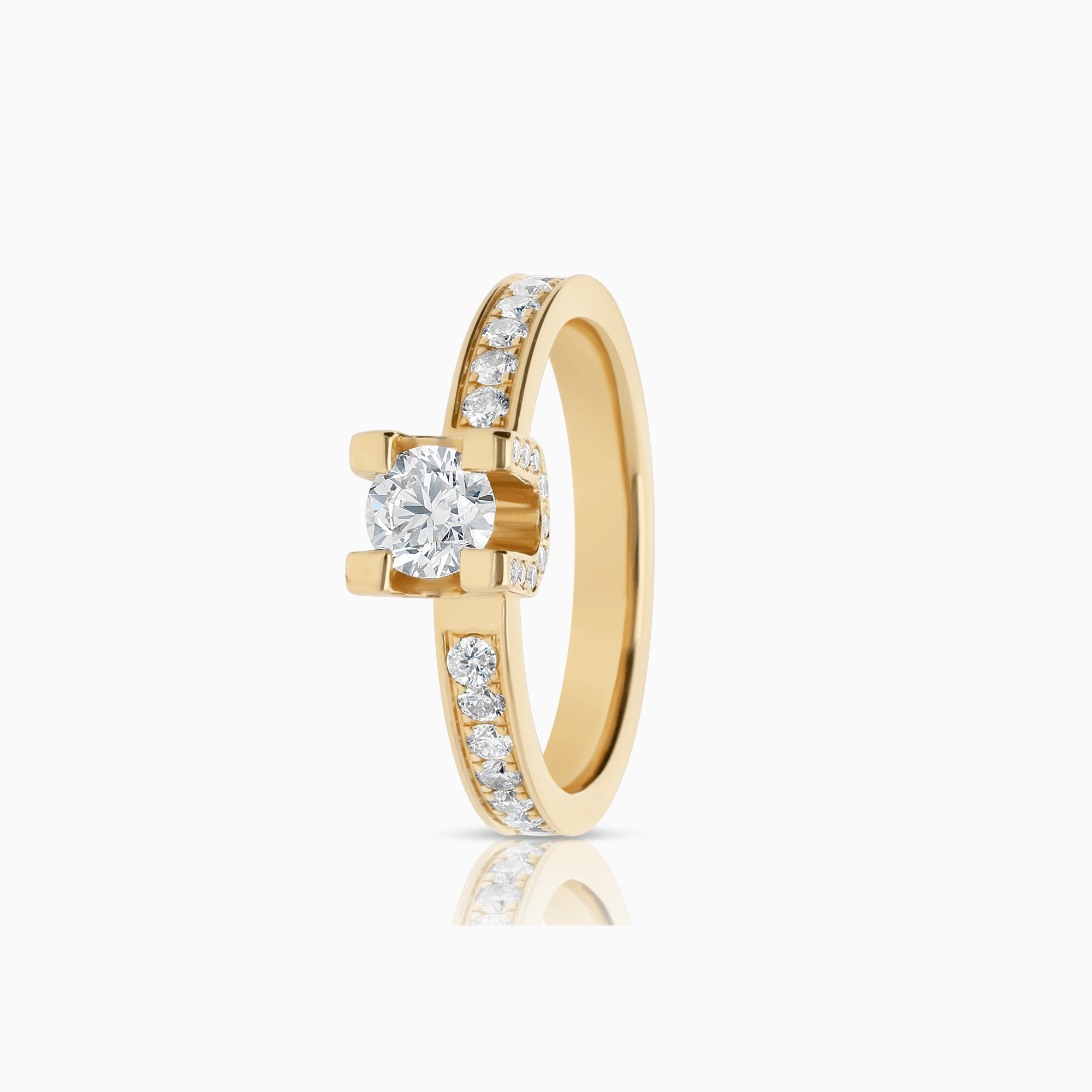 Sidostensring 0,82ct 18K guld