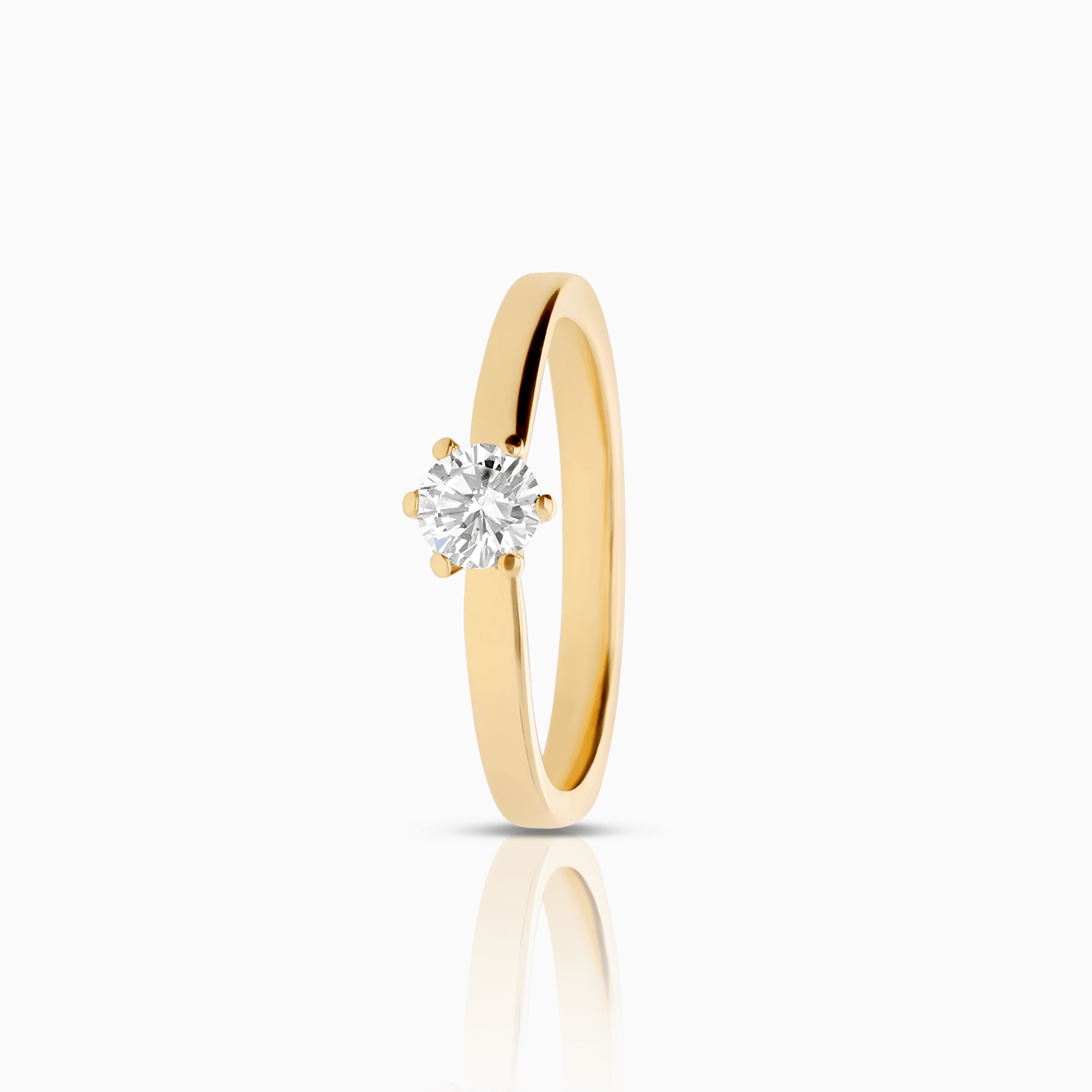 Solitaire-ring 0,30ct 18K gull