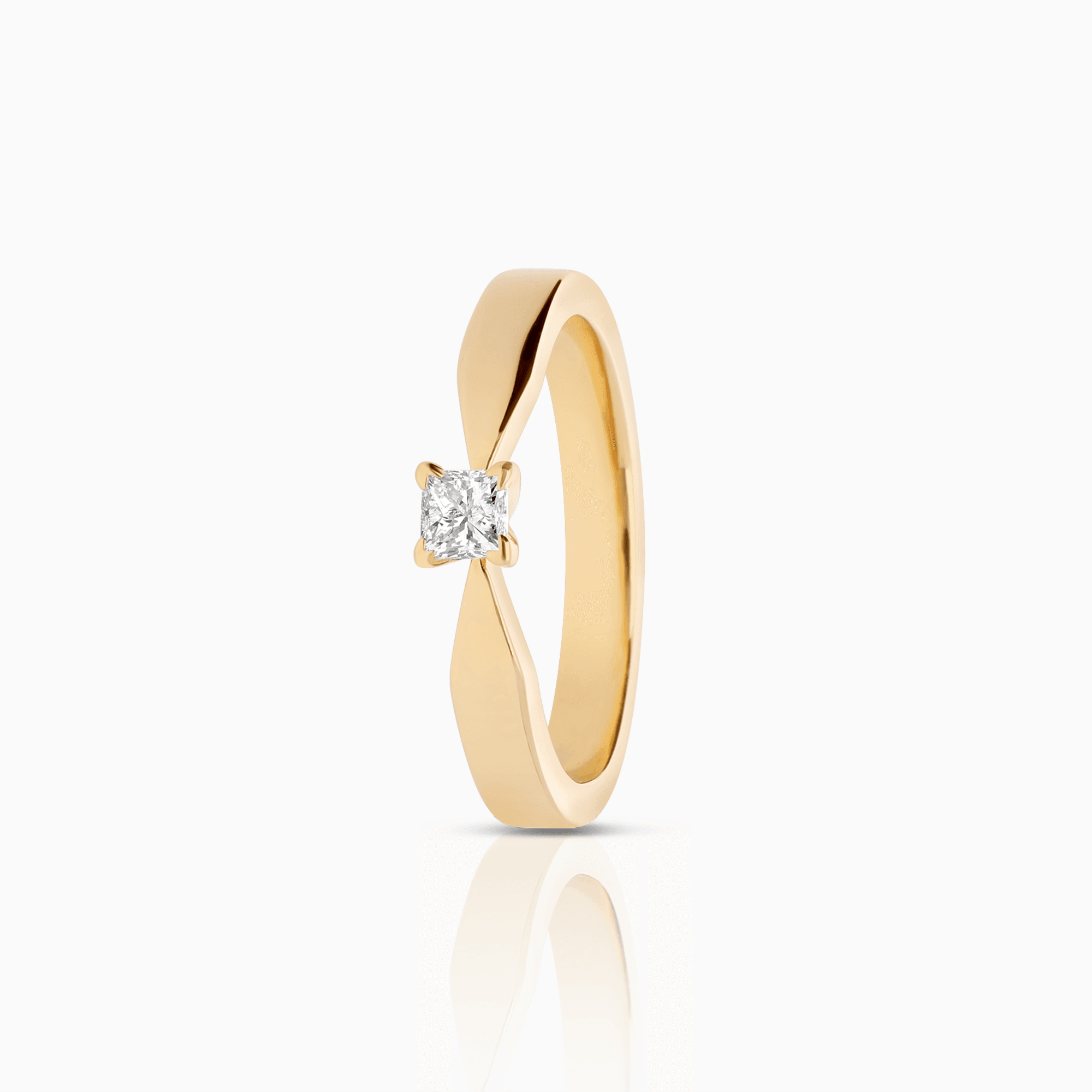 Solitärring princess 0,20ct 18K guld