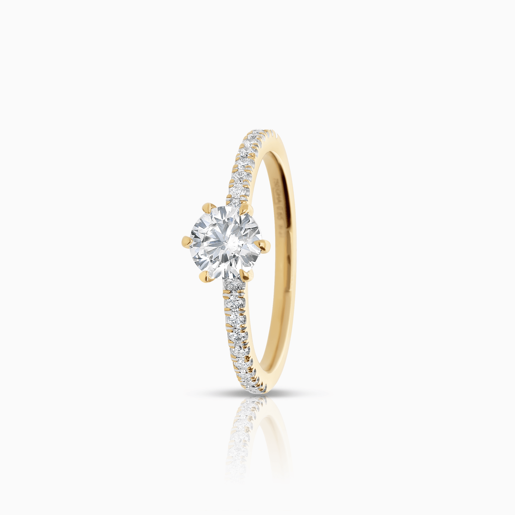 Sidostensring 0,65ct 18K guld
