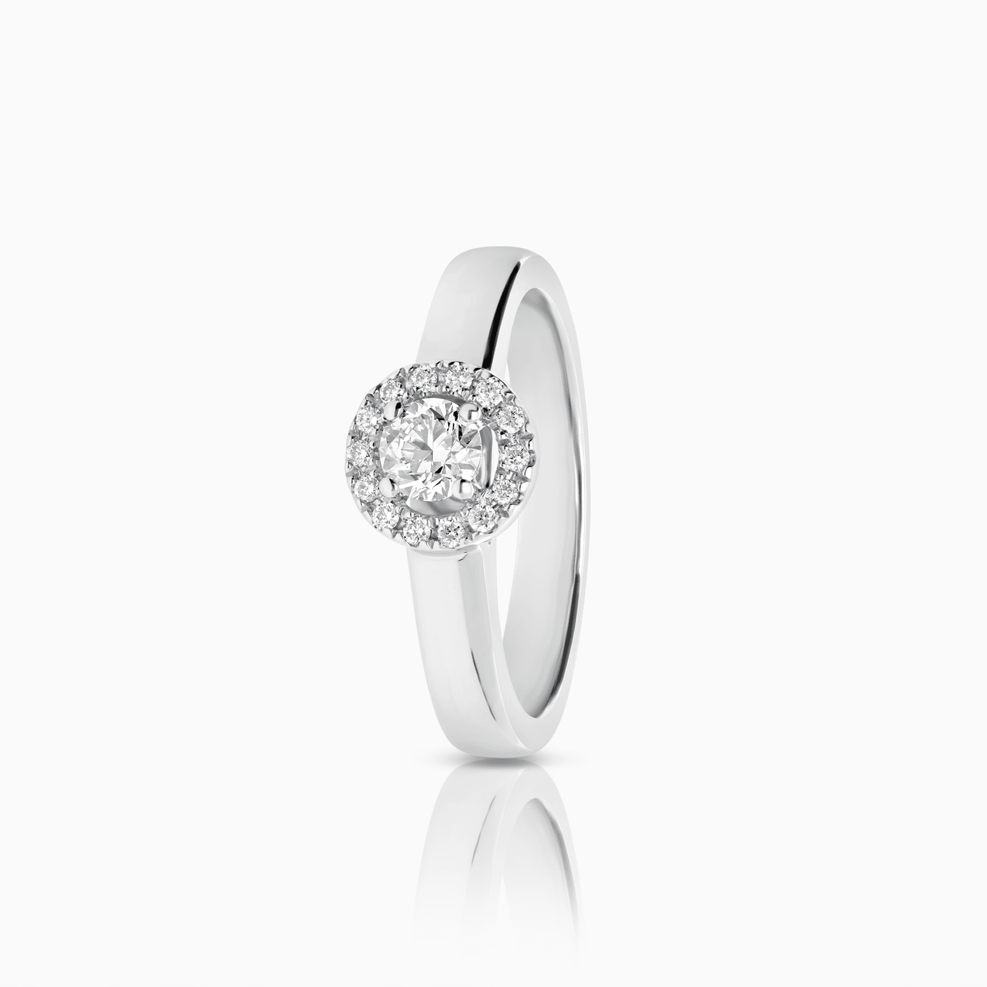 Diamond ring halo 0.32ct 18K