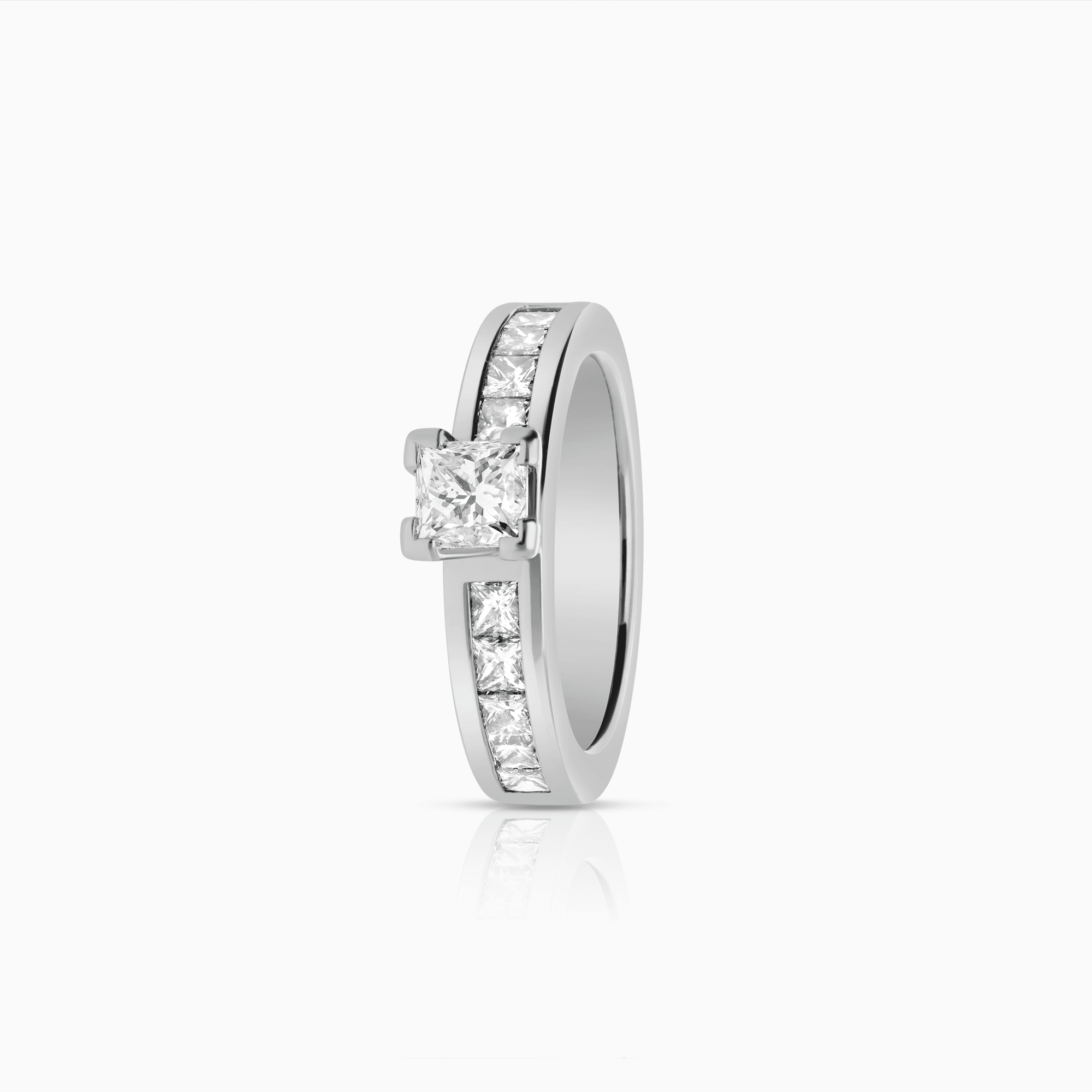 Sidostensring princess 1,60ct 18K