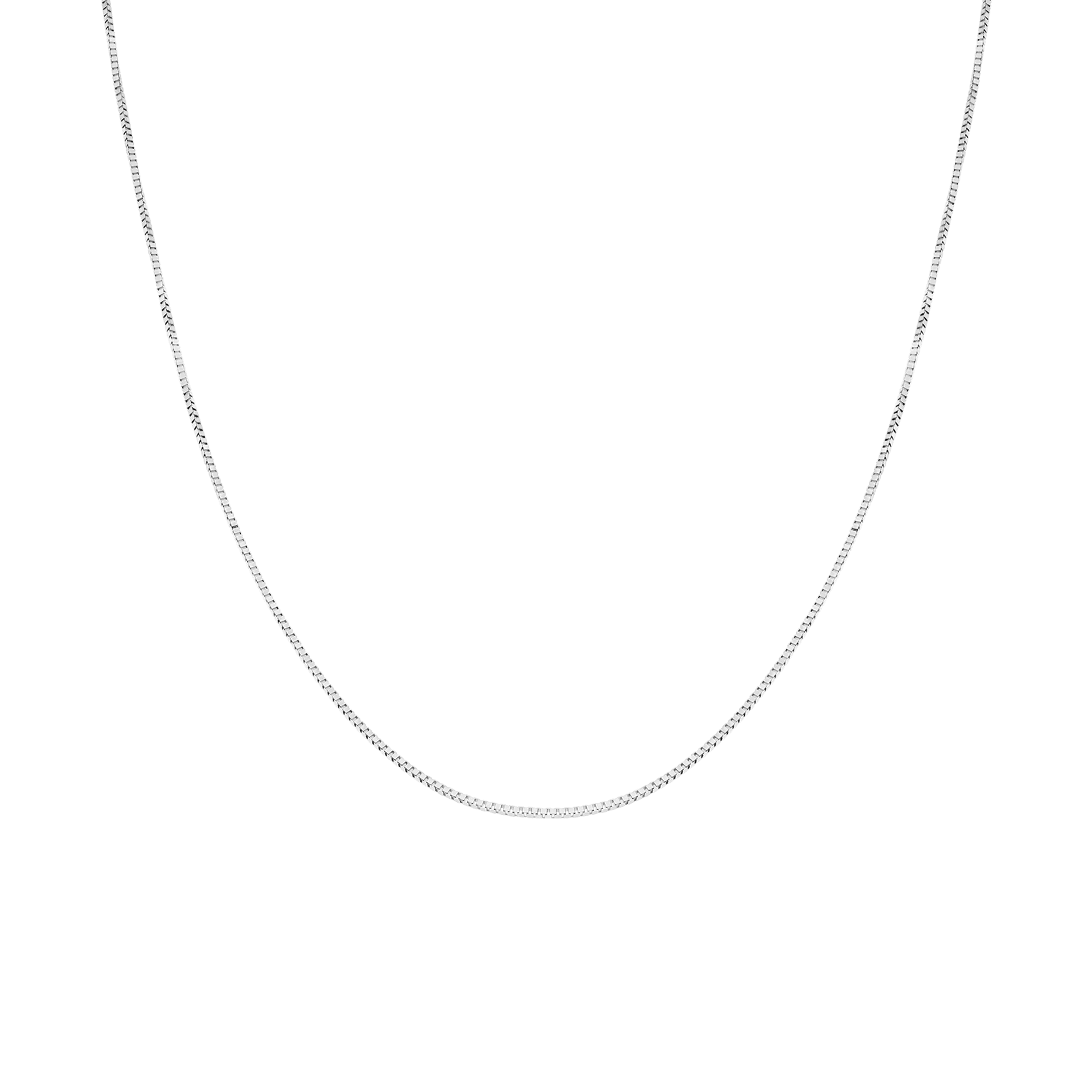 Box chain 50cm 18K white gold