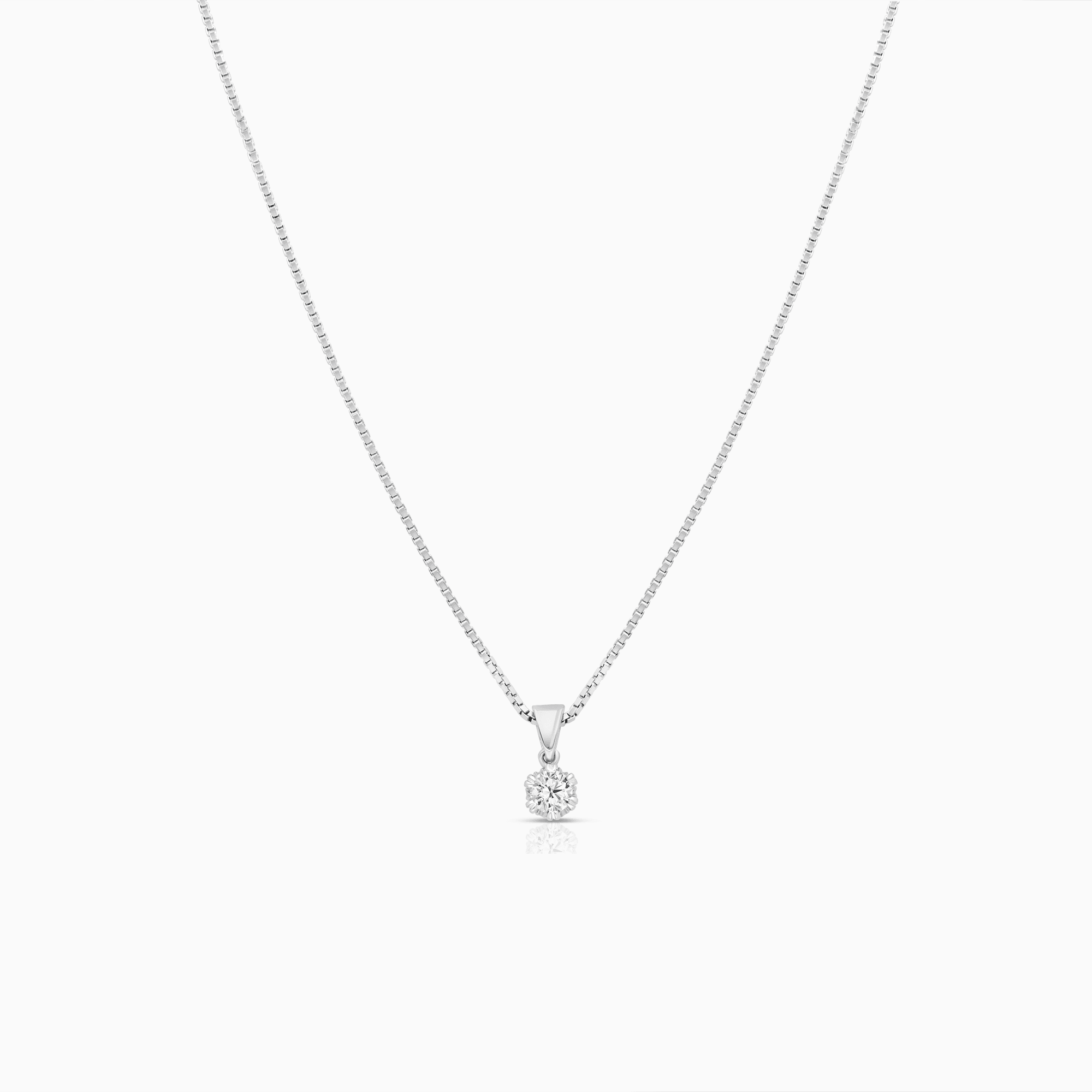 Halskjede med enstensanheng 0,35ct 18K