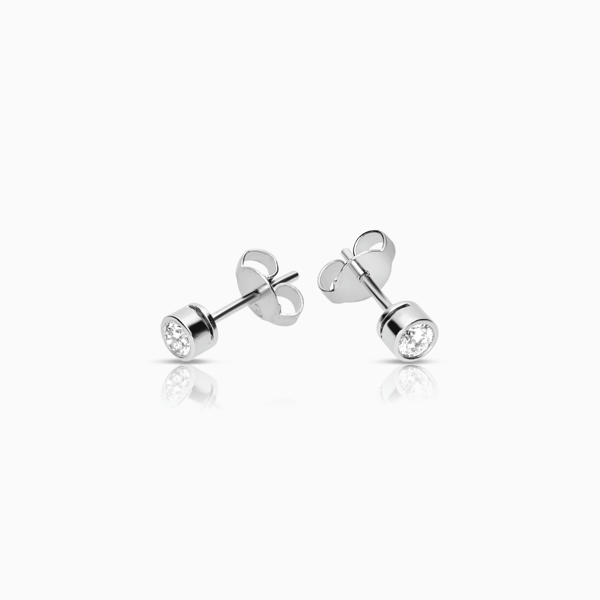 Diamantøredobber solitær 0,40ct 18K hvitt gull