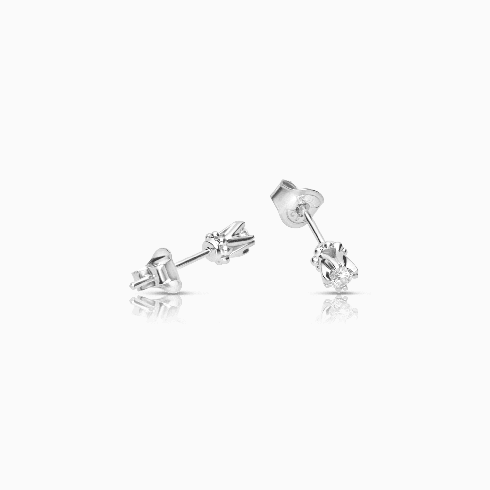 Diamantörhängen solitär 0,14ct 18K vitguld