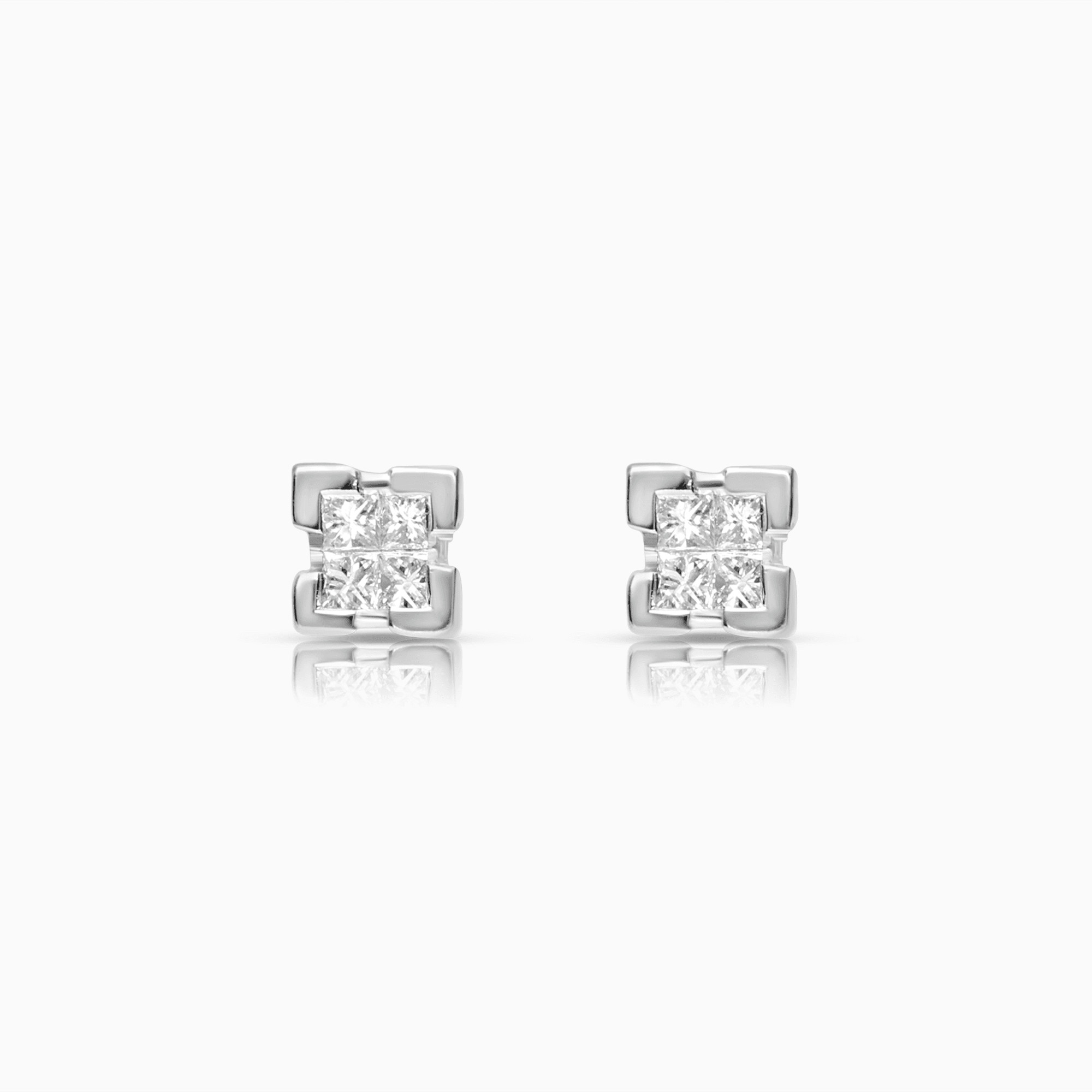 Diamantörhängen princess 0,16ct 18K vitguld