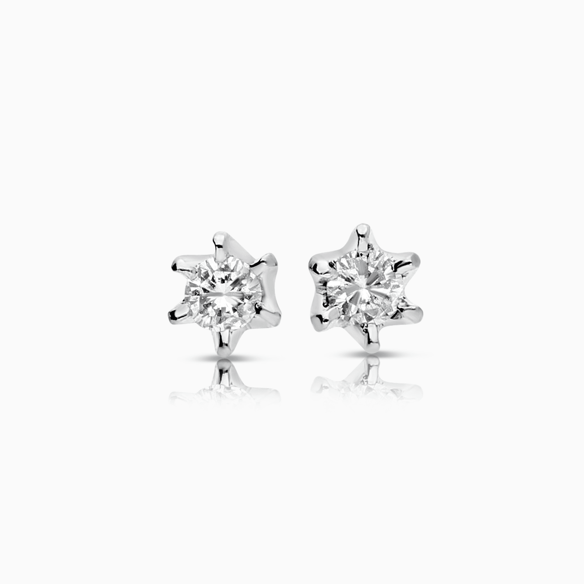 Diamantörhängen solitär 0,08ct 18K vitguld