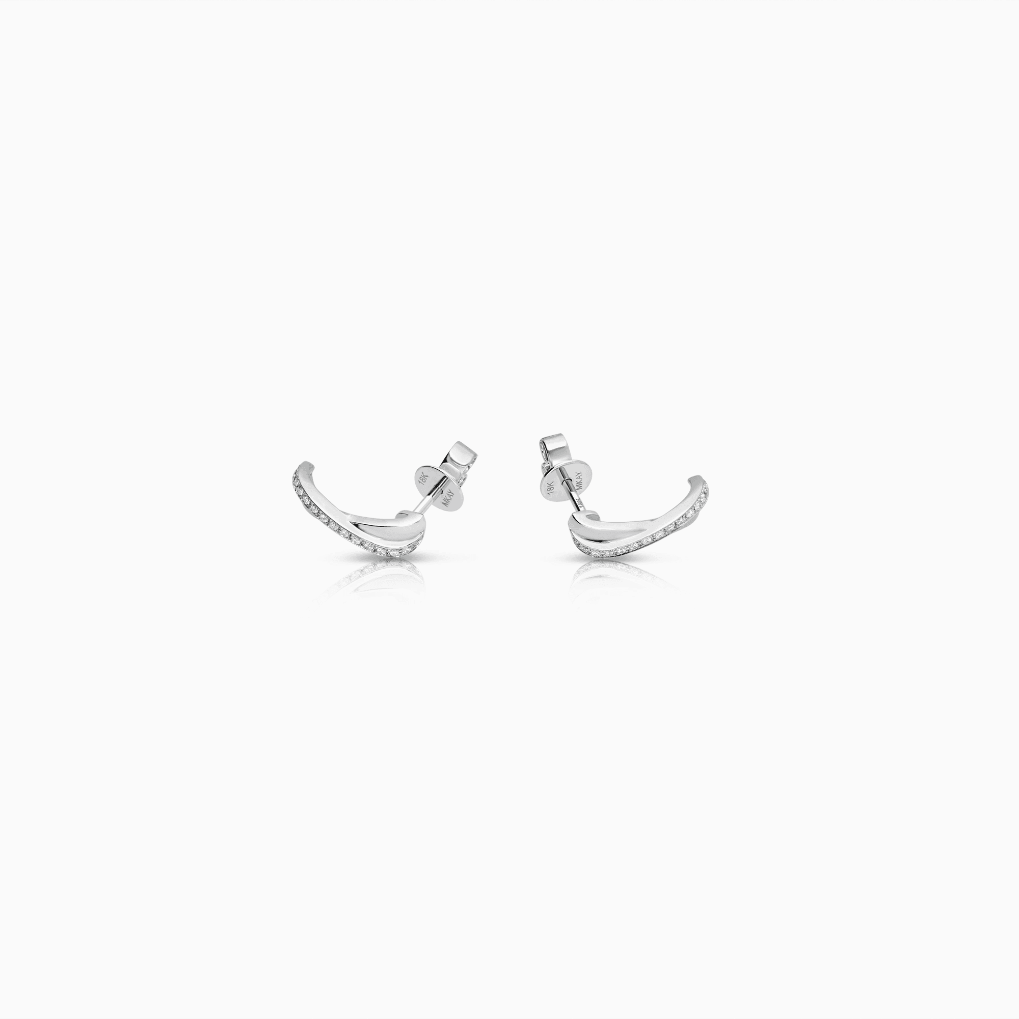 Diamond earrings 0.20ct 18K white gold