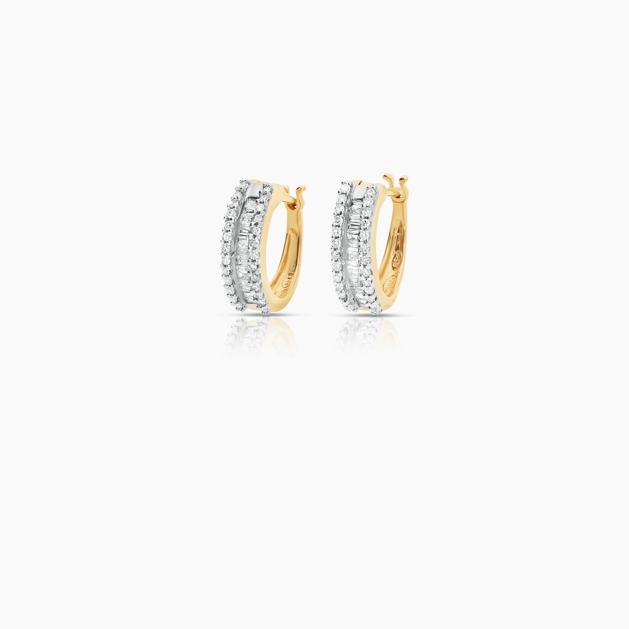 Diamond earrings 0.90ct 14K gold