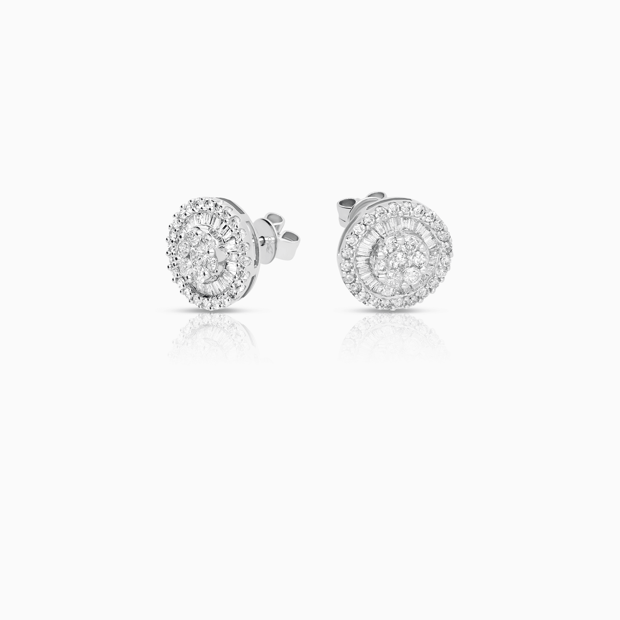 Diamond earrings 1.30ct 18K white gold