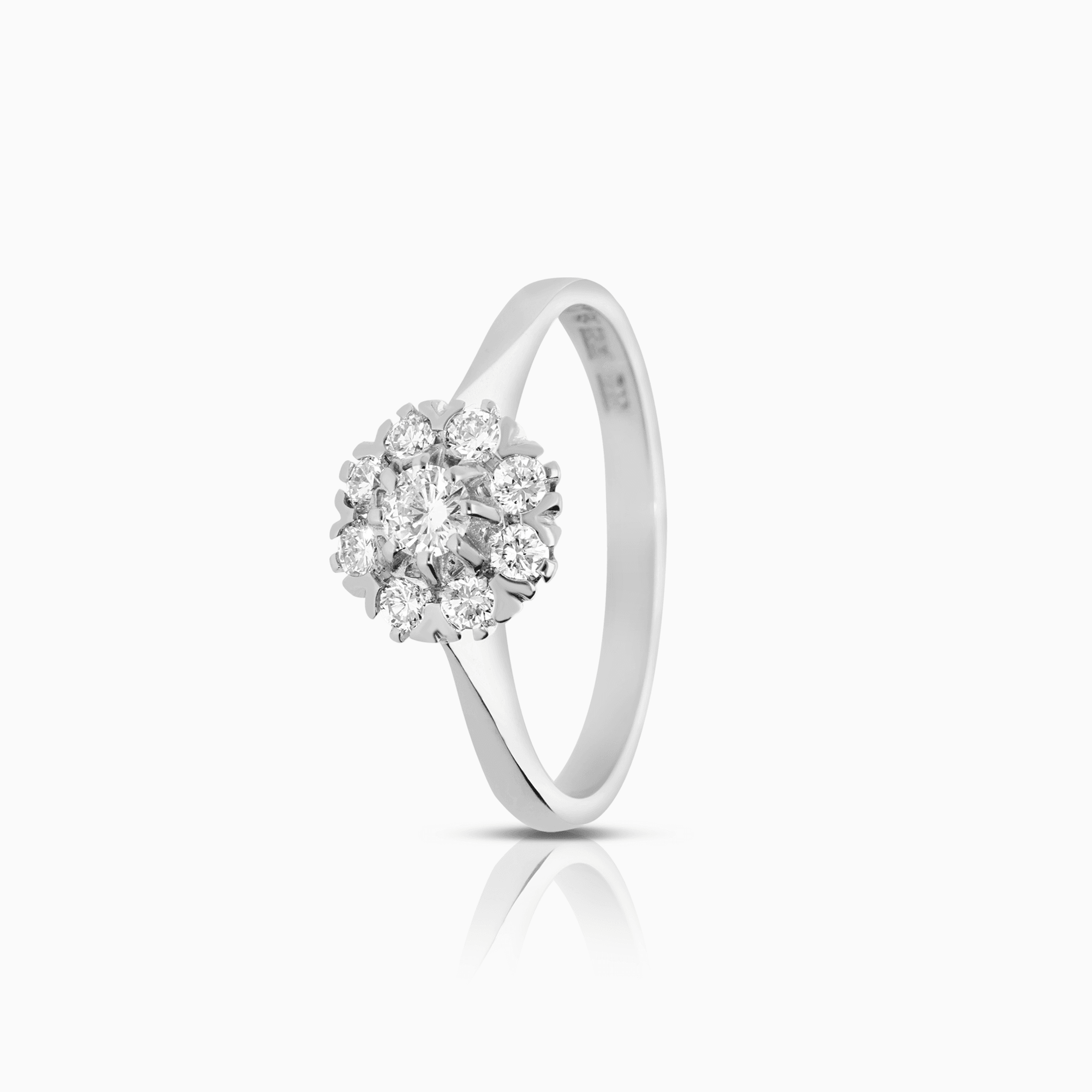 Halo ring 0.40ct 18K white gold