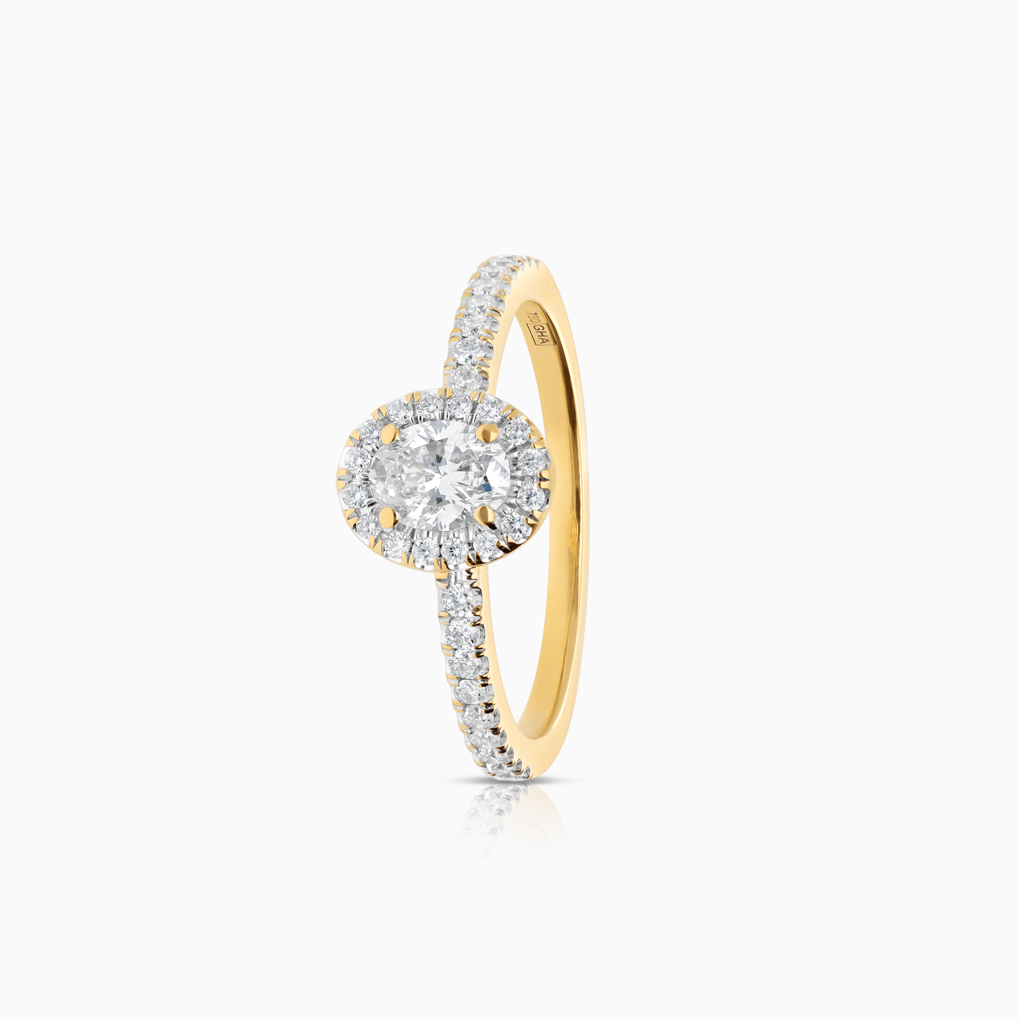Halo ring 0.60ct 18K gold