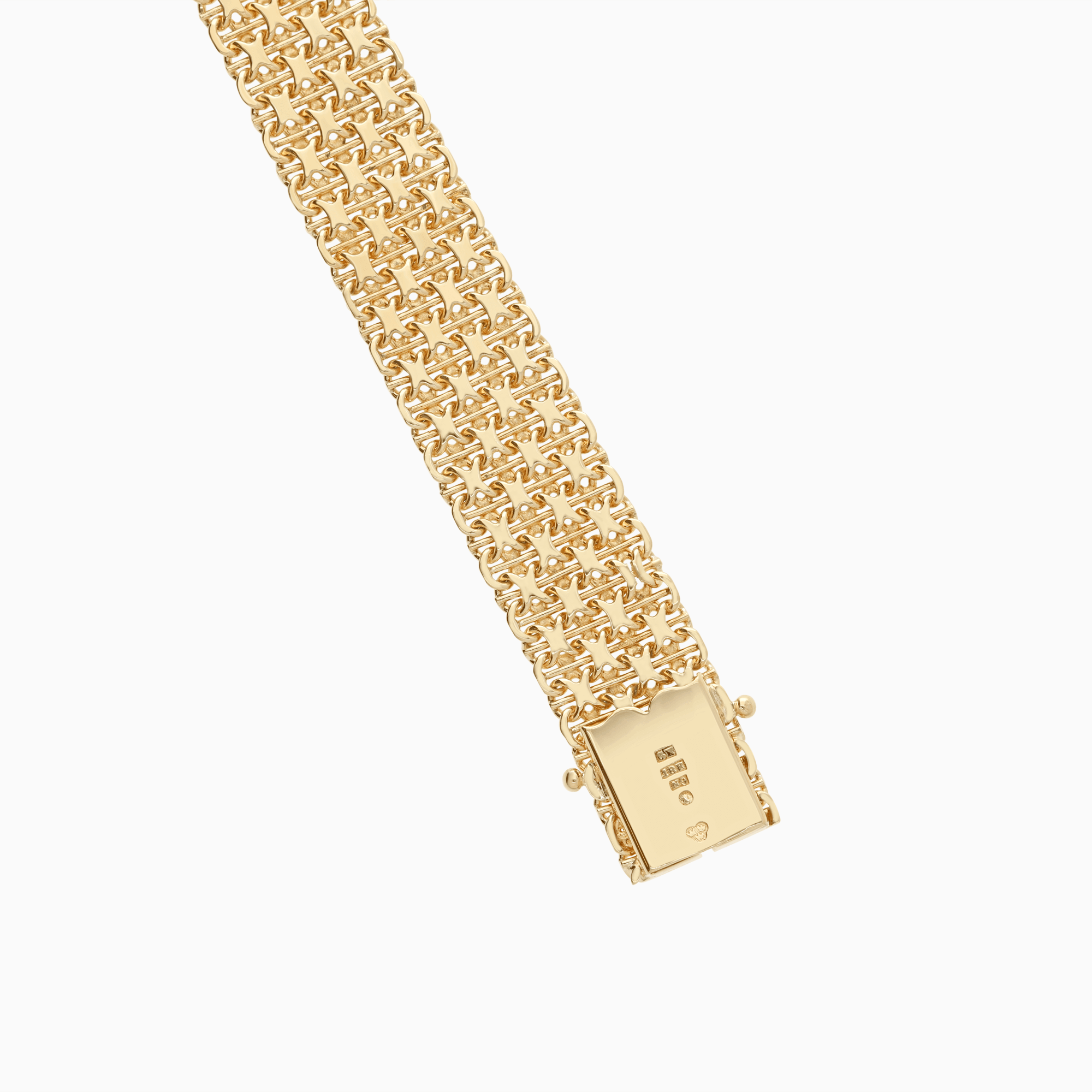 X-länk armband med stav 33,92g 18K guld